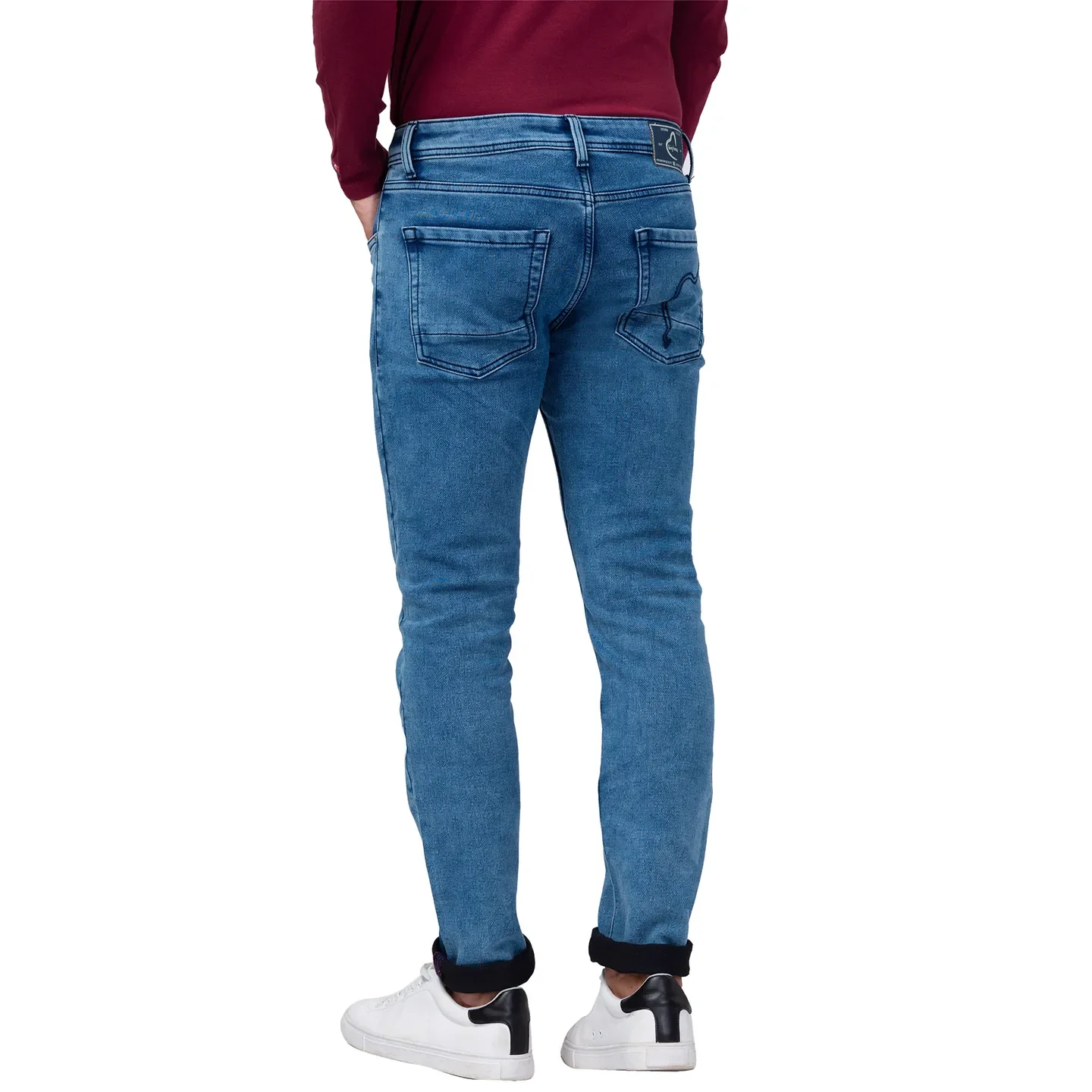 Blue Slim Straight Fit Men's Denims by Being Human Clothing - Image 3