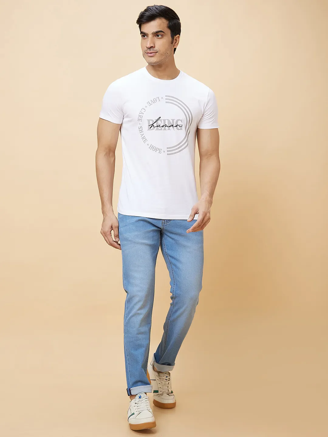 Blue Slim Straight Fit Men's Denims by Being Human Clothing - Image 2