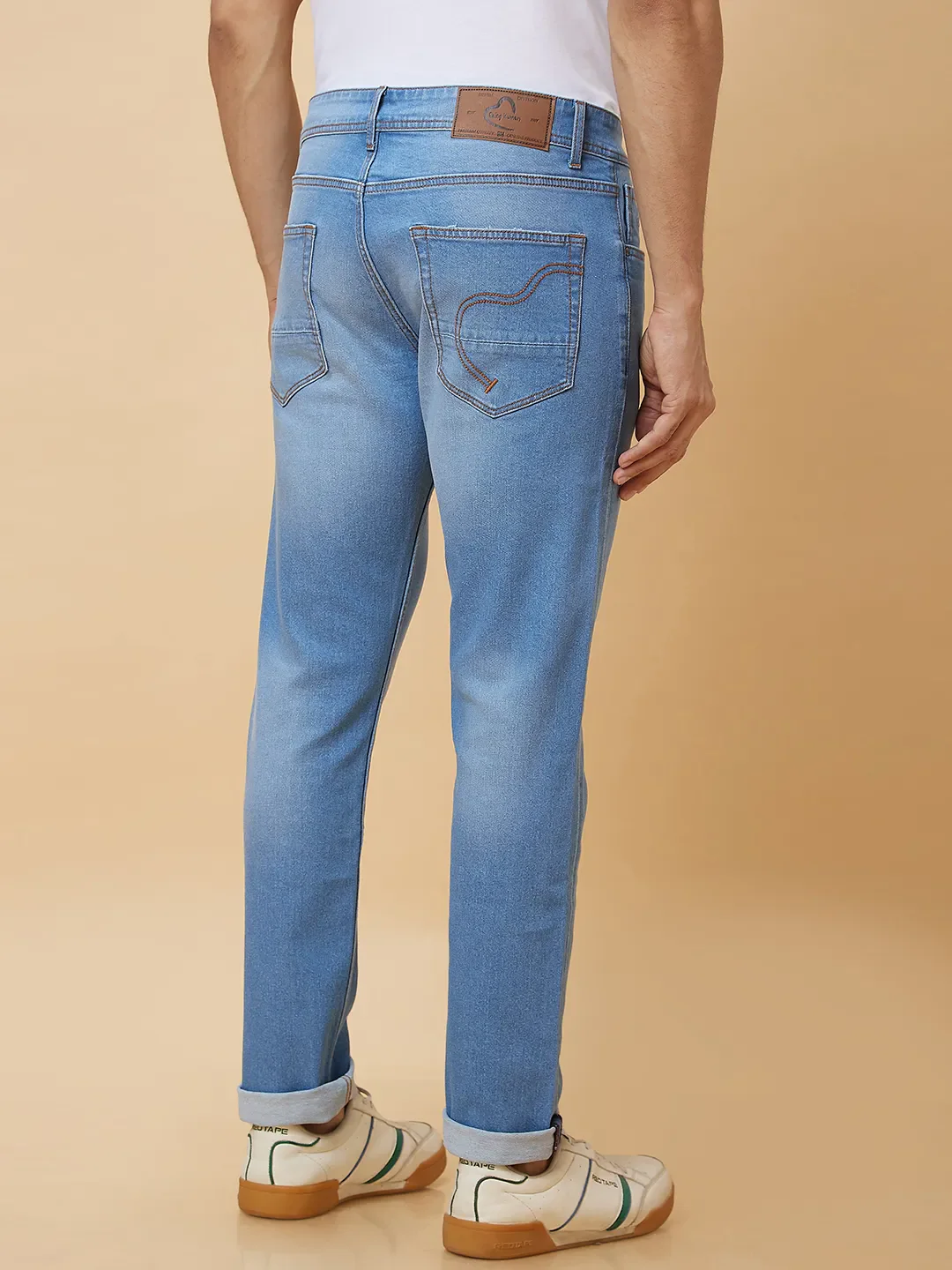 Blue Slim Straight Fit Men's Denims by Being Human Clothing - Image 4