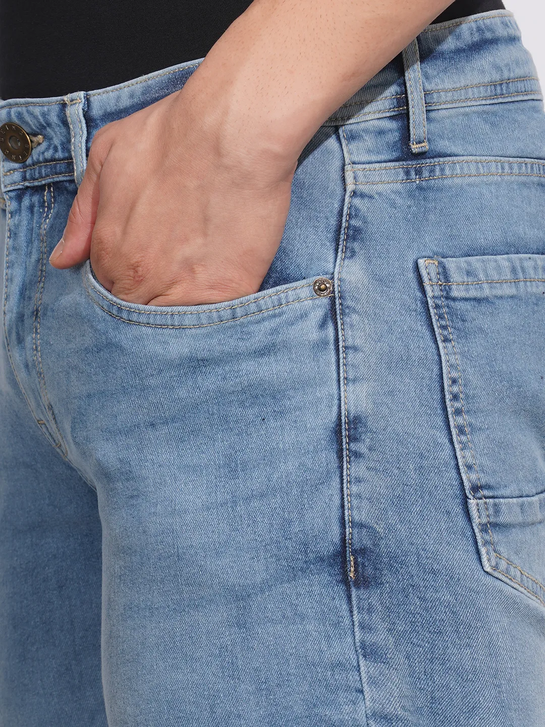 Blue Slim Straight Fit Men's Denims by Being Human Clothing - Image 5