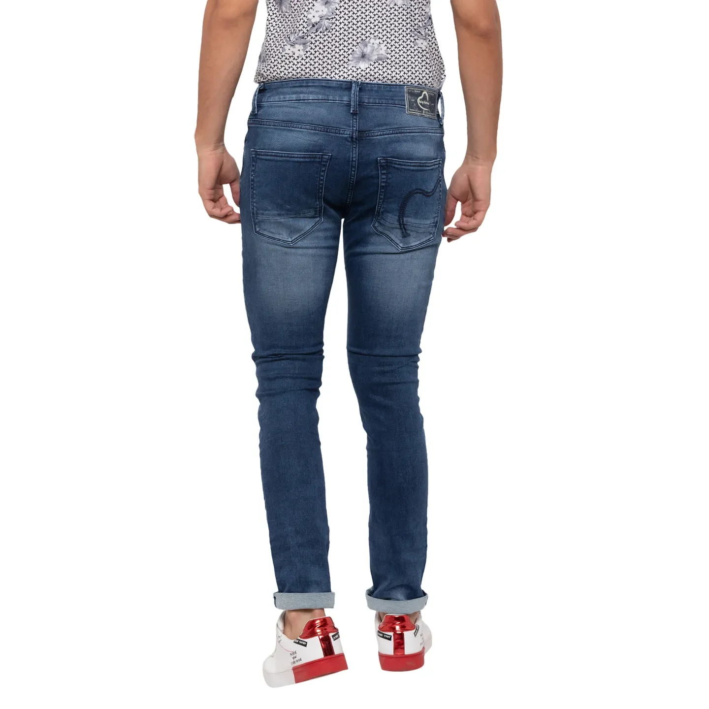 Blue Slim Straight Fit Men's Denims by Being Human Clothing - Image 3