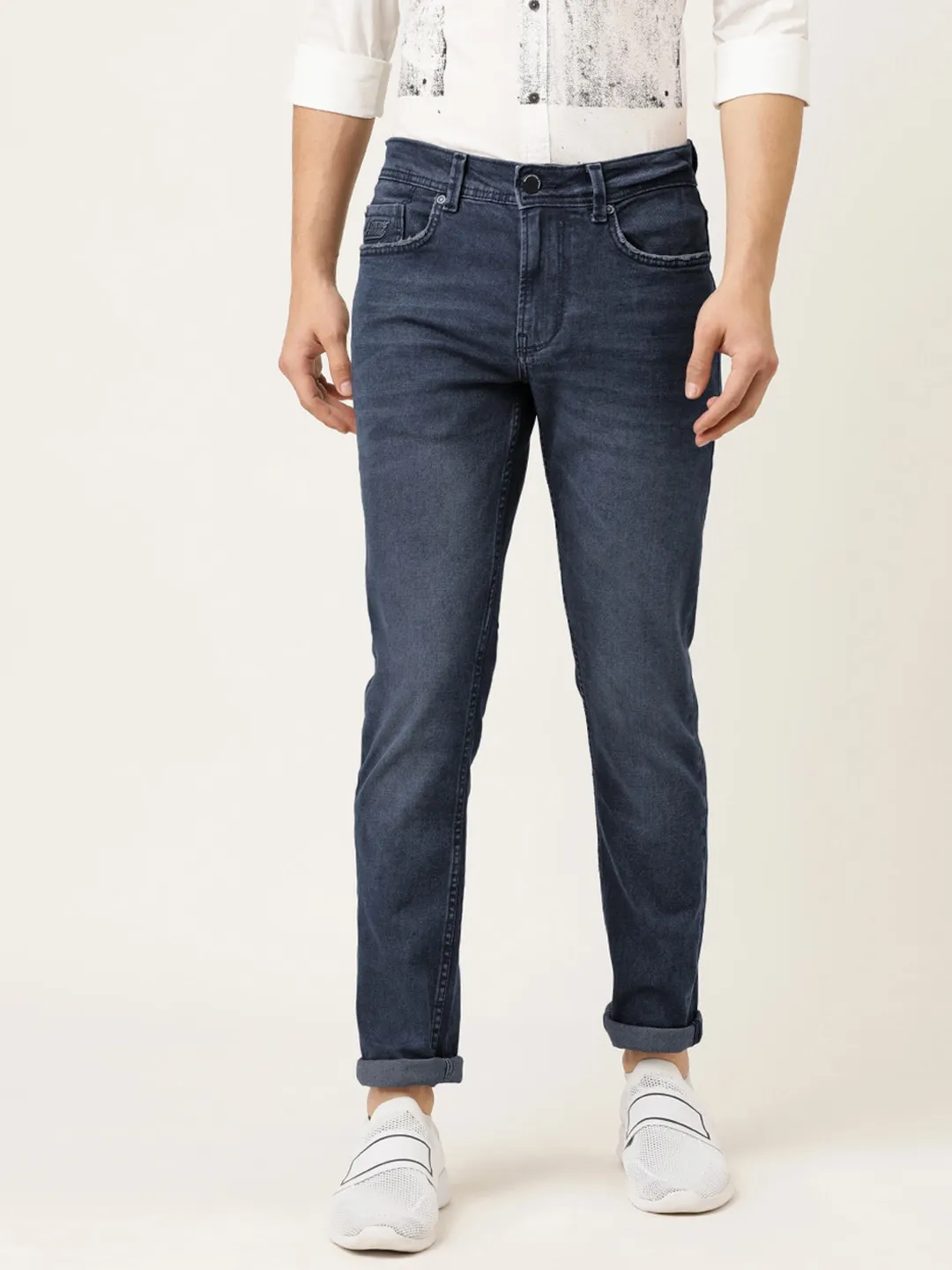 Blue Slim Straight Fit Men's Denims by Being Human Clothing