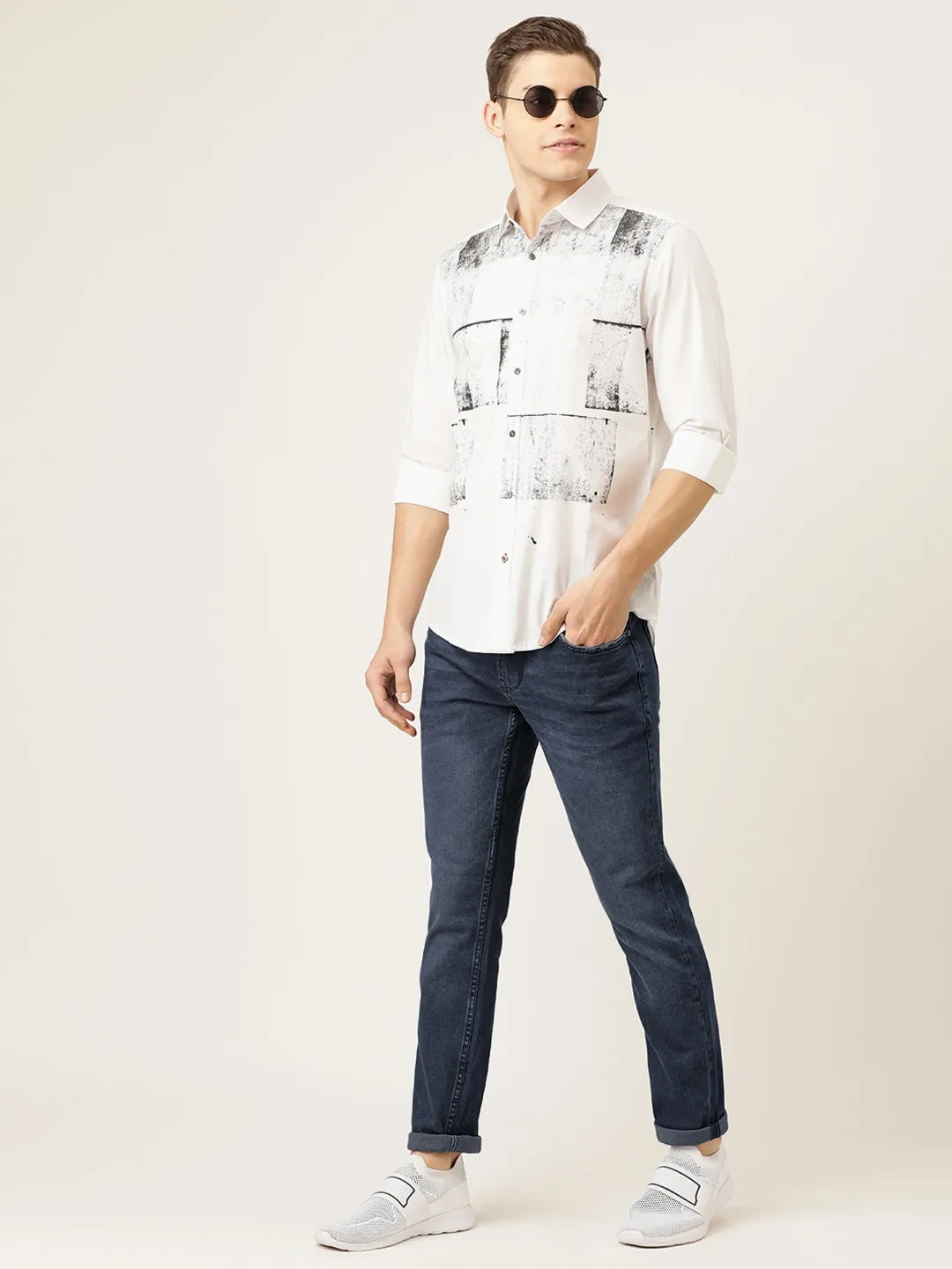 Blue Slim Straight Fit Men's Denims by Being Human Clothing - Image 5