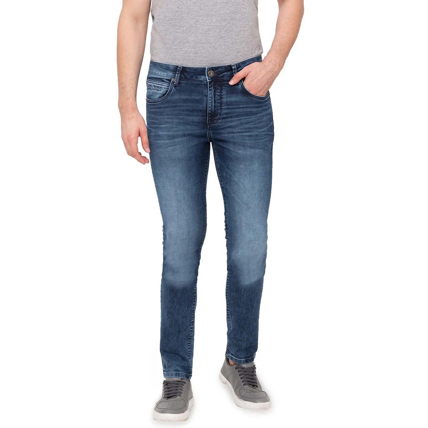 Blue Slim Straight Fit Men's Denims by Being Human Clothing