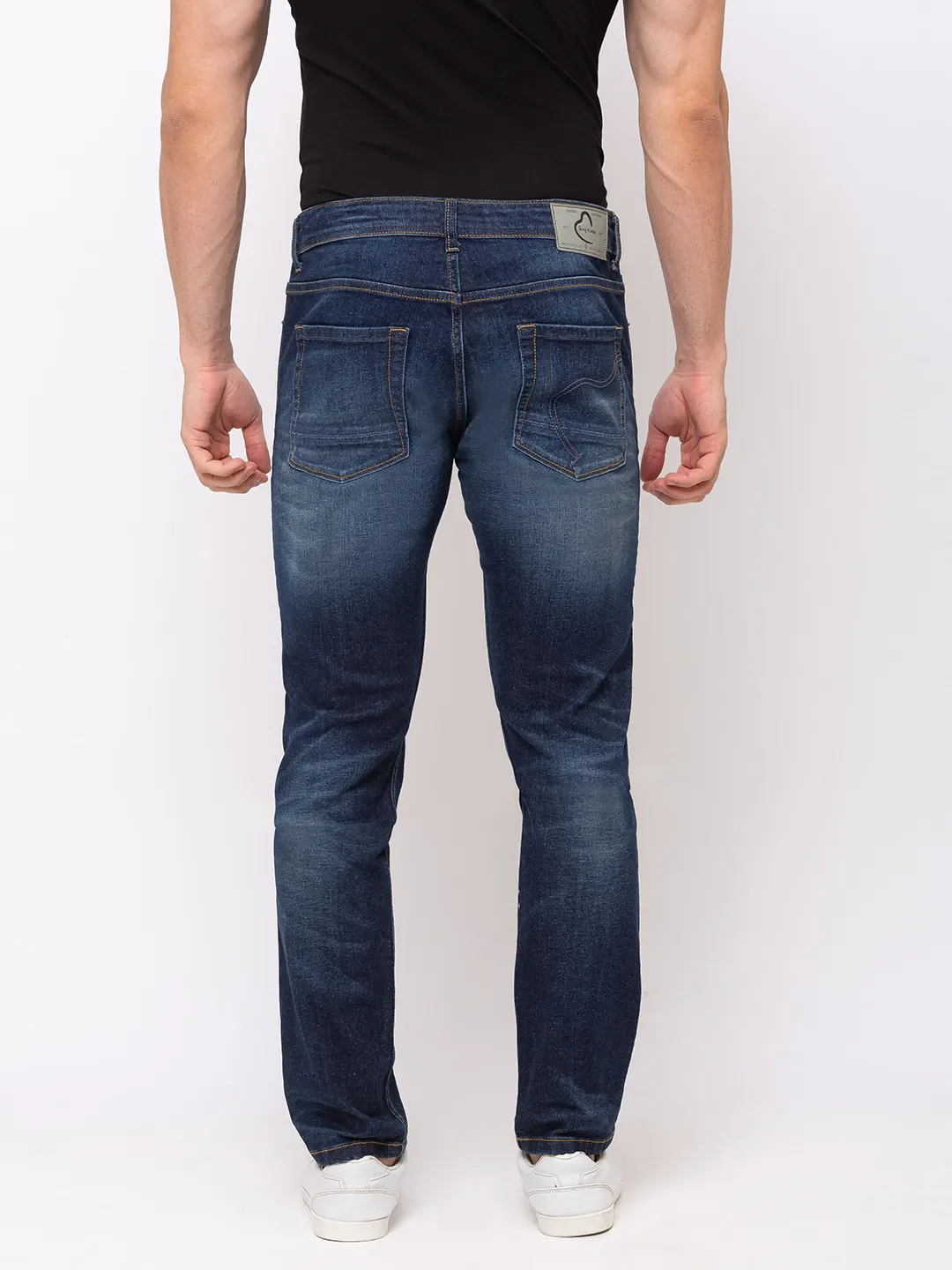 Blue Slim Straight Fit Men's Denims by Being Human Clothing - Image 3