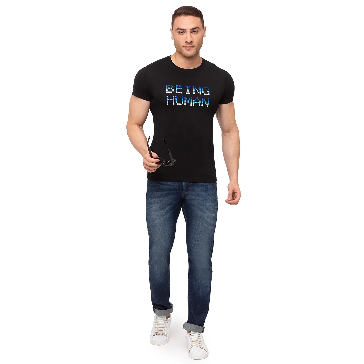 Blue Slim Straight Fit Men's Denims by Being Human Clothing - Image 6