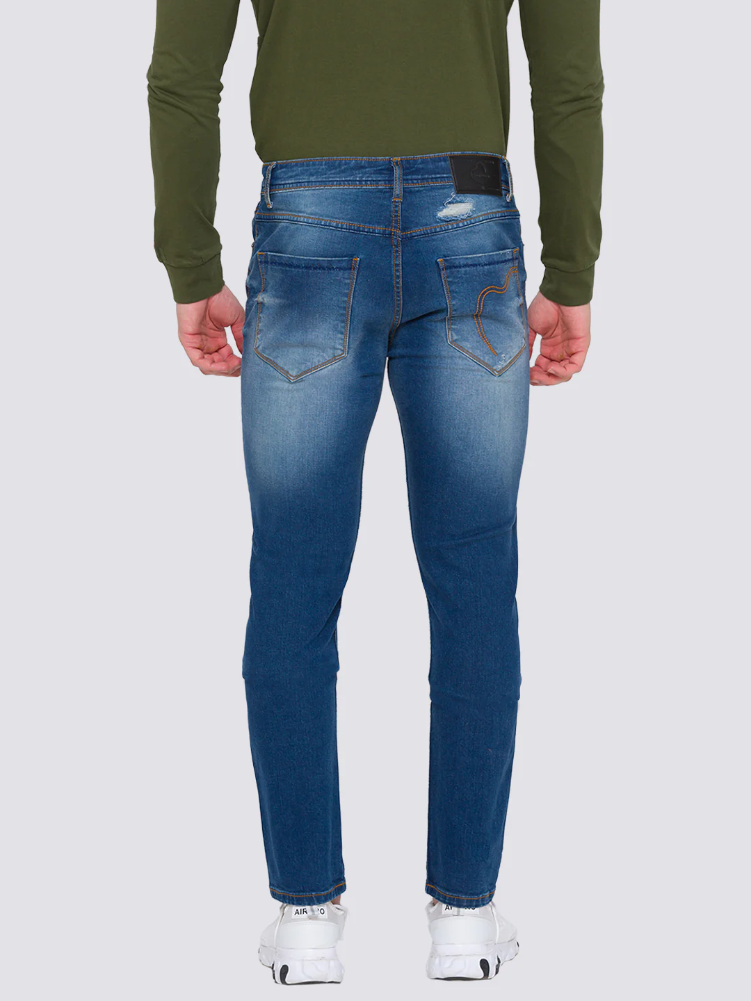 Blue Slim Straight Fit Men's Denims by Being Human Clothing - Image 4