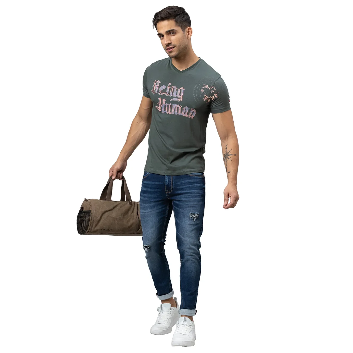 Blue Slim Fit Denims For Men By Being Human Clothing - Image 2