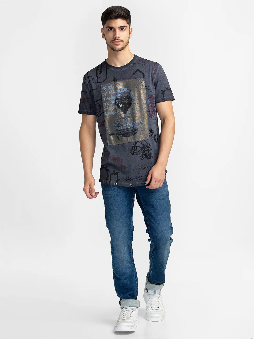 Blue Slim Fit Denims For Men By Being Human Clothing - Image 2