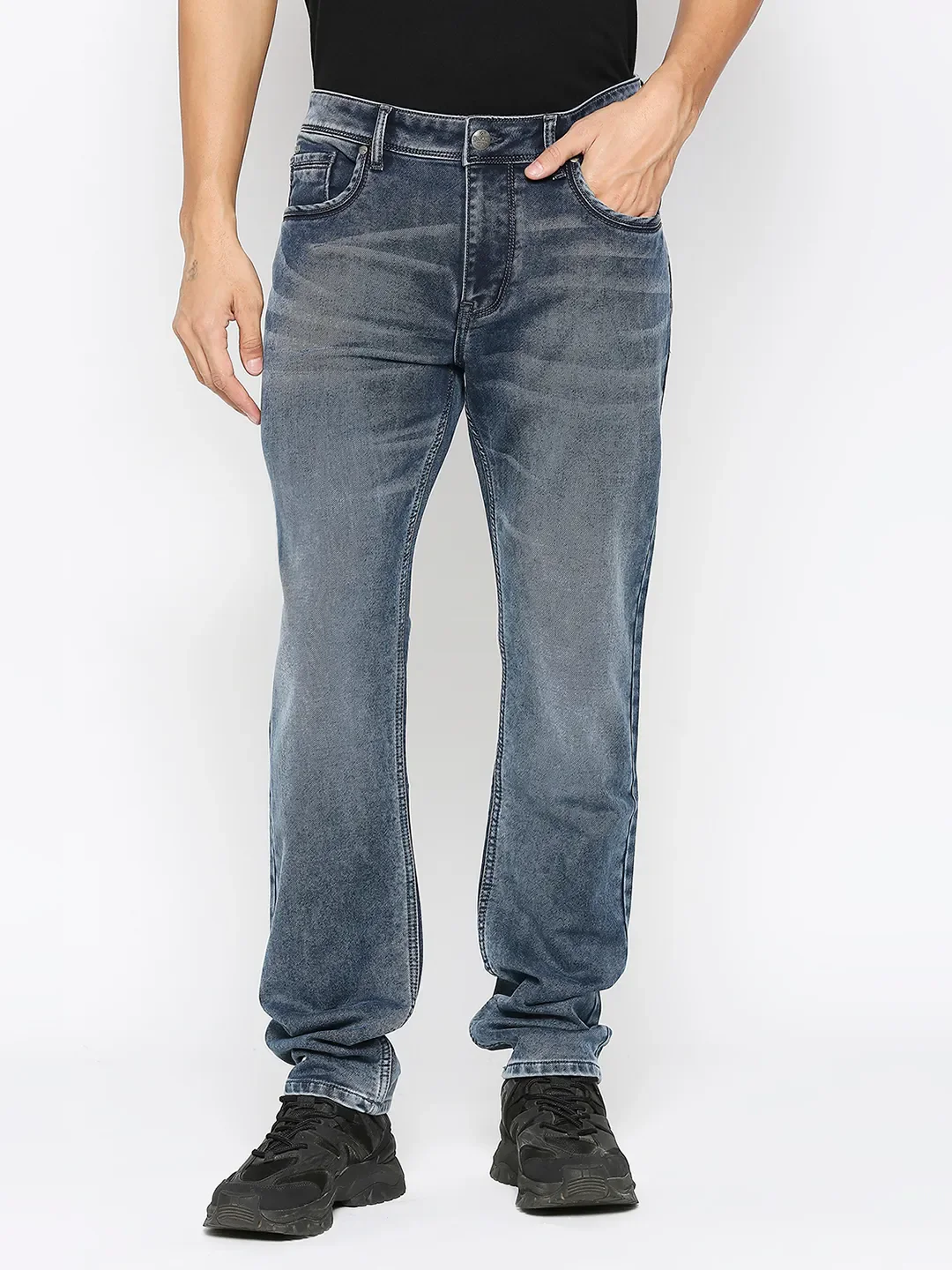 Blue Slim Straight Fit Men's Denims by Being Human Clothing