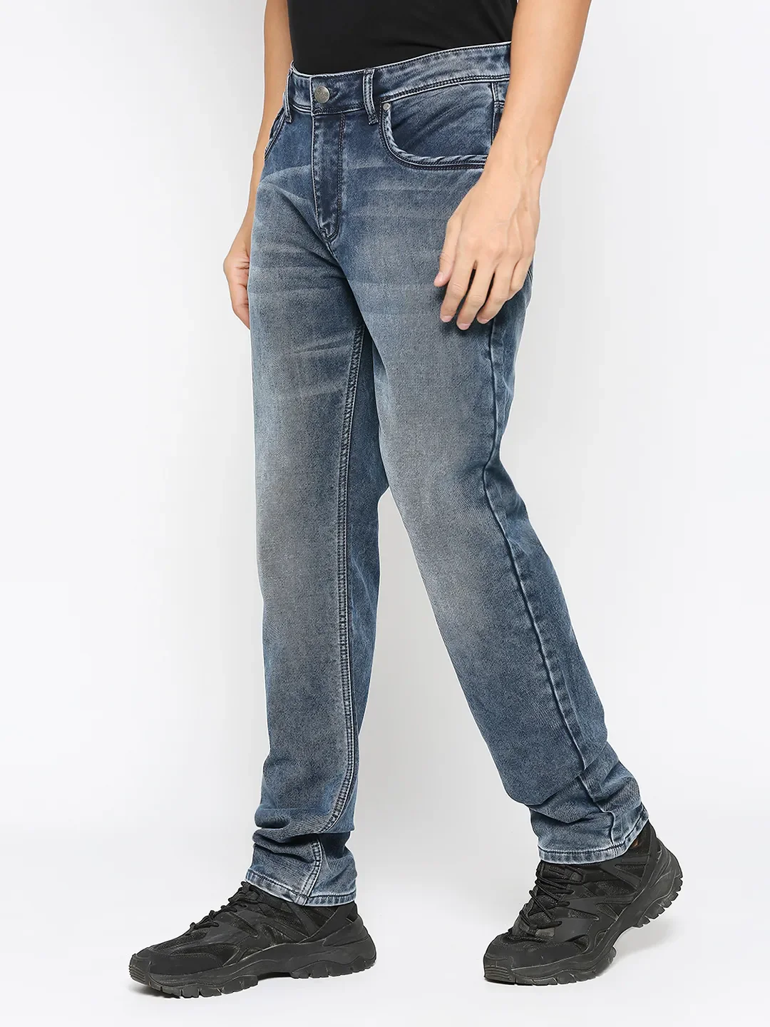 Blue Slim Straight Fit Men's Denims by Being Human Clothing - Image 2