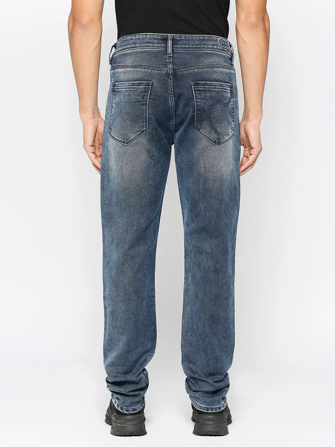 Blue Slim Straight Fit Men's Denims by Being Human Clothing - Image 4