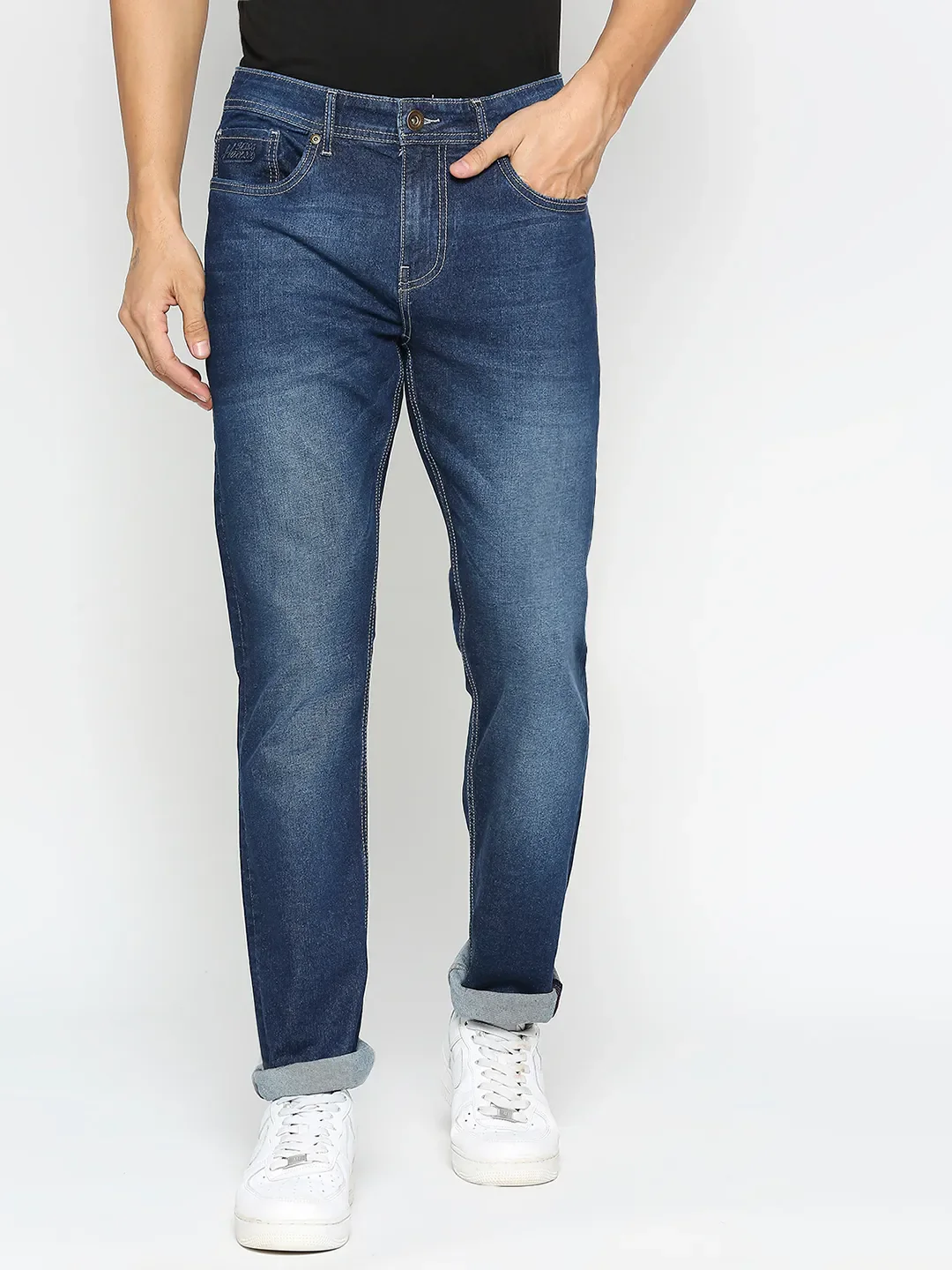 Blue Slim Straight Fit Men's Denims by Being Human Clothing