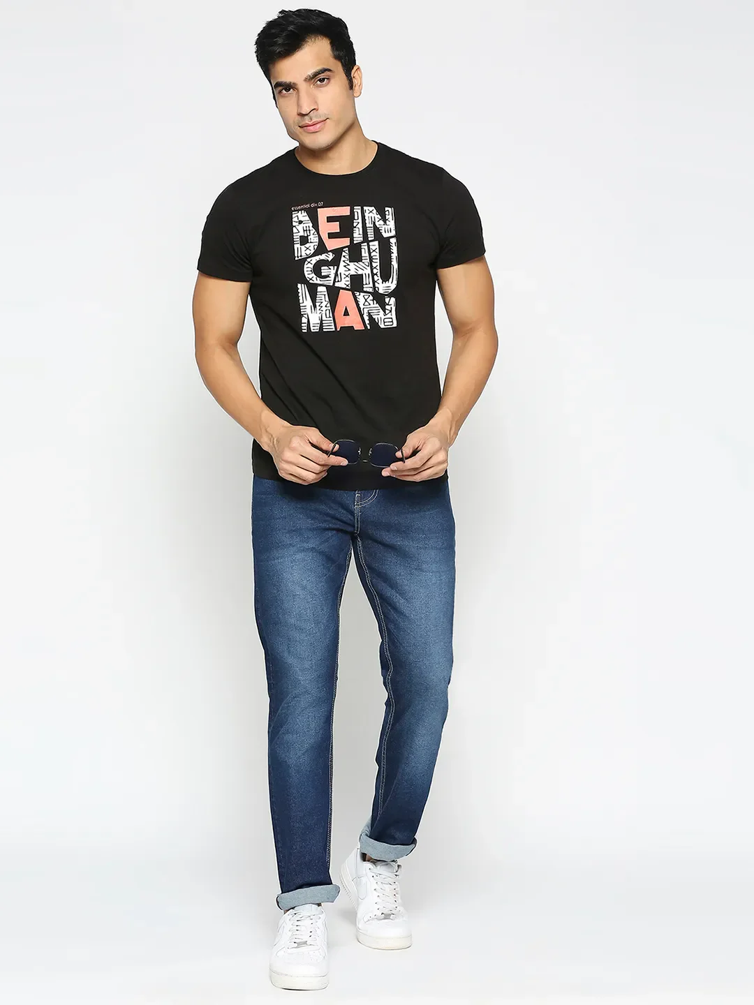 Blue Slim Straight Fit Men's Denims by Being Human Clothing - Image 6