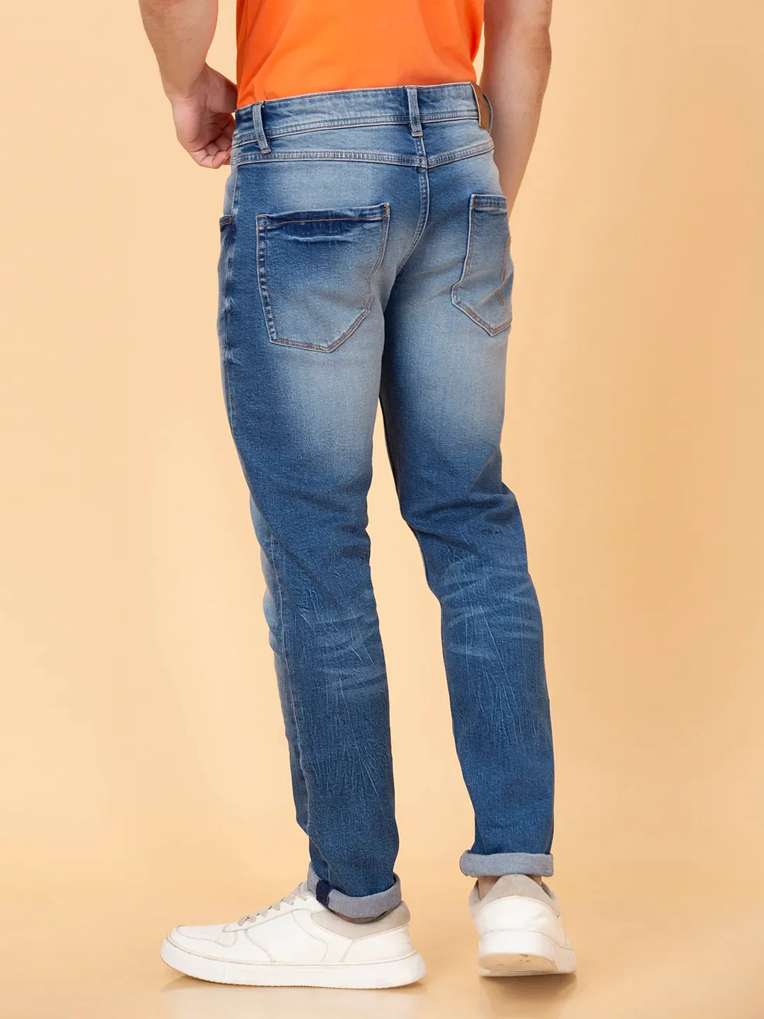 Blue Slim Fit Men's Denims by Being Human Clothing - Image 3