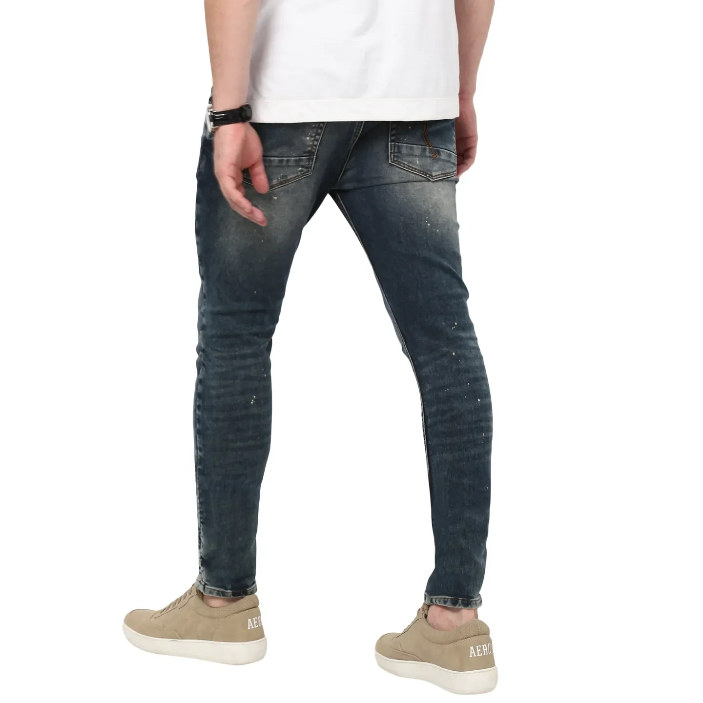 Blue Slim Straight Fit Men's Denims by Being Human Clothing - Image 3
