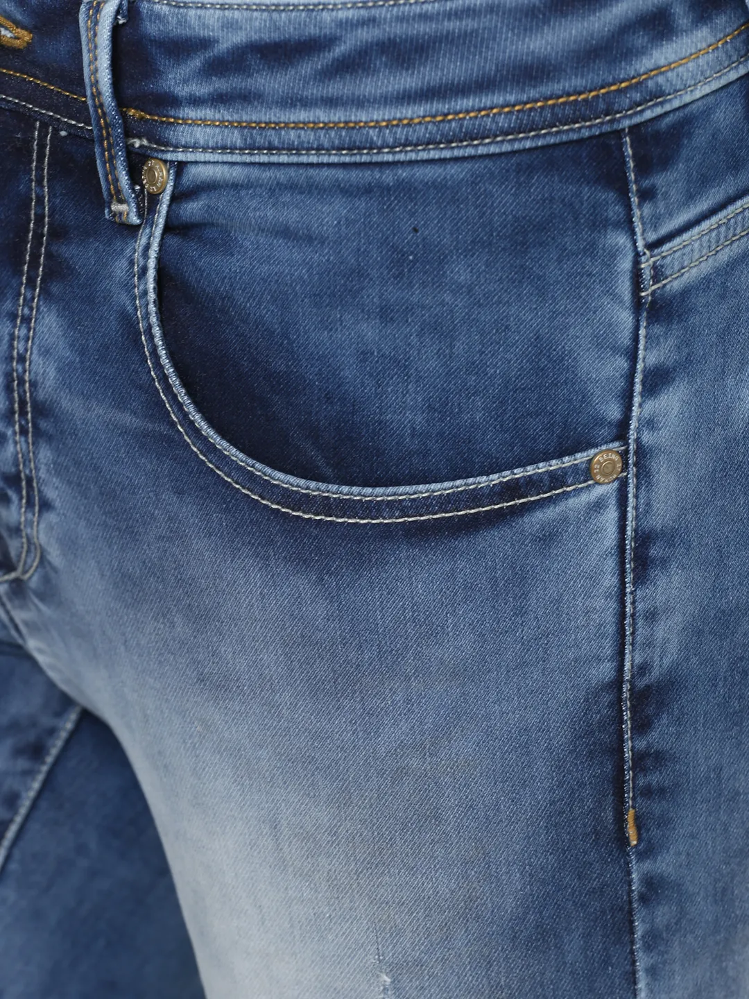 Blue Slim Straight Fit Men's Denims by Being Human Clothing - Image 3