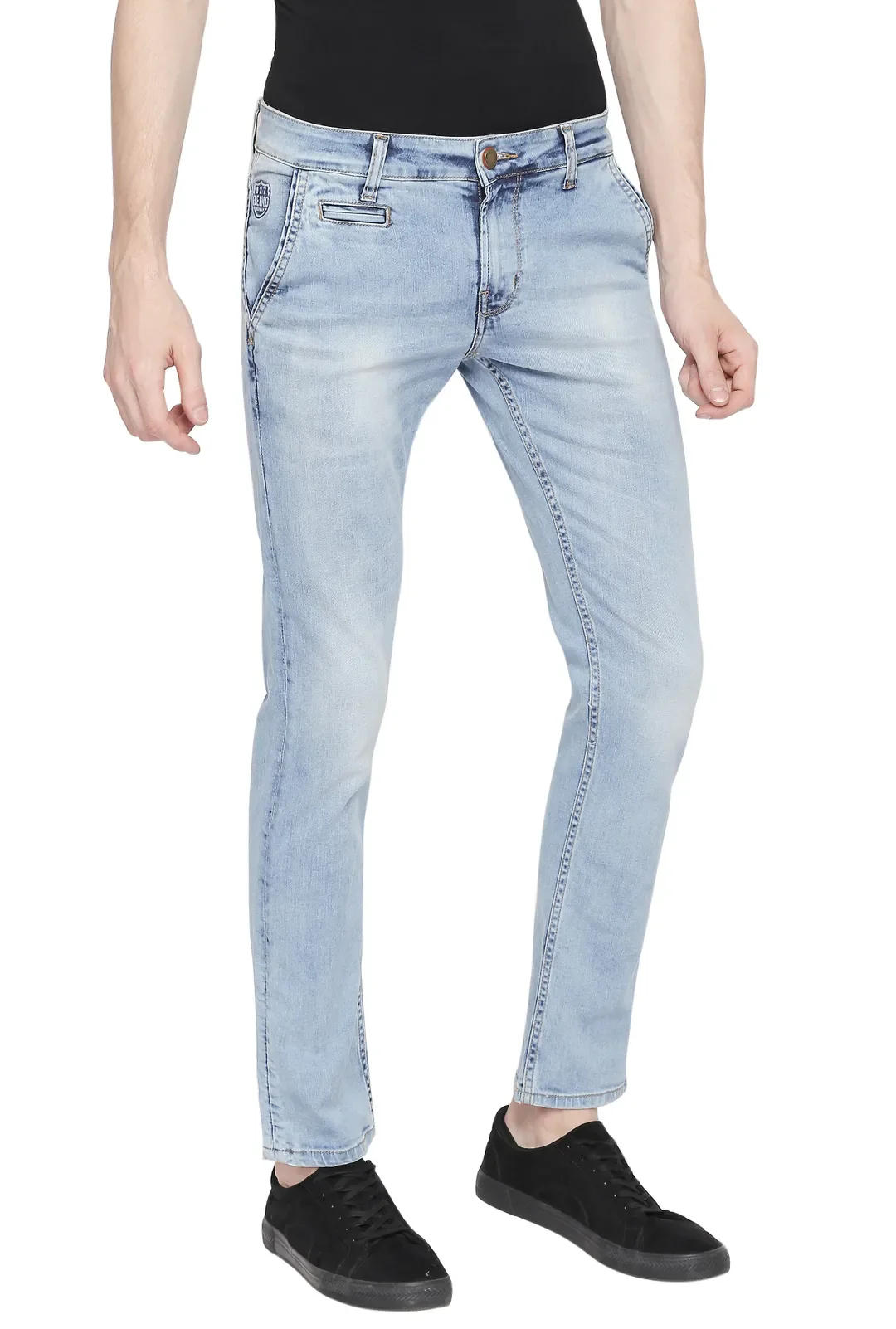 Blue Slim Straight Fit Men's Denims by Being Human Clothing - Image 2