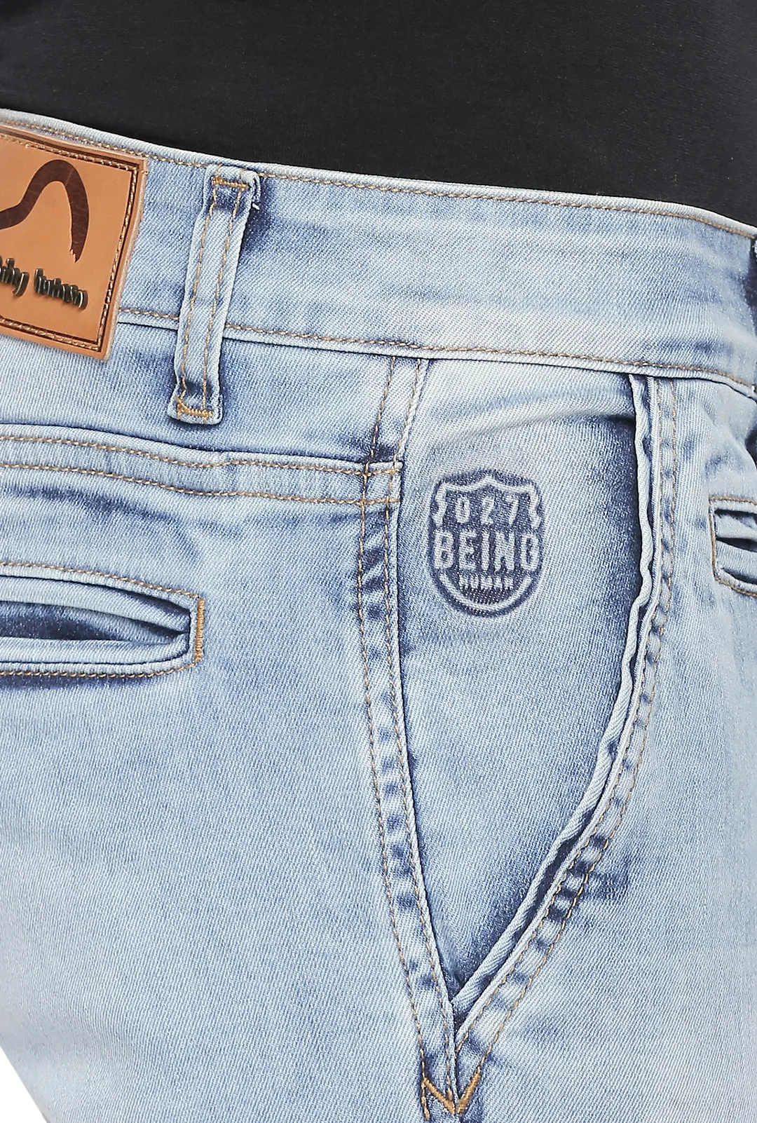Blue Slim Straight Fit Men's Denims by Being Human Clothing - Image 6
