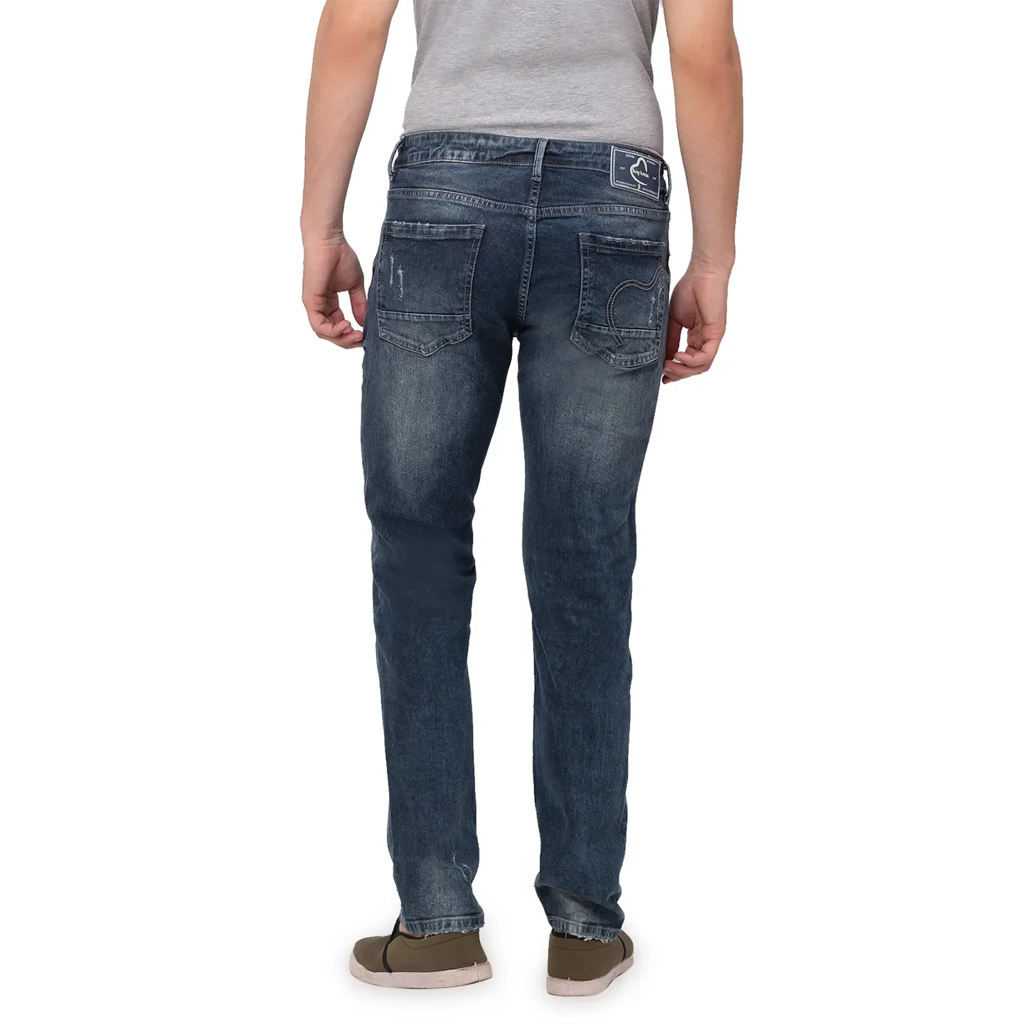 Blue Slim Straight Fit Men's Denims by Being Human Clothing - Image 4