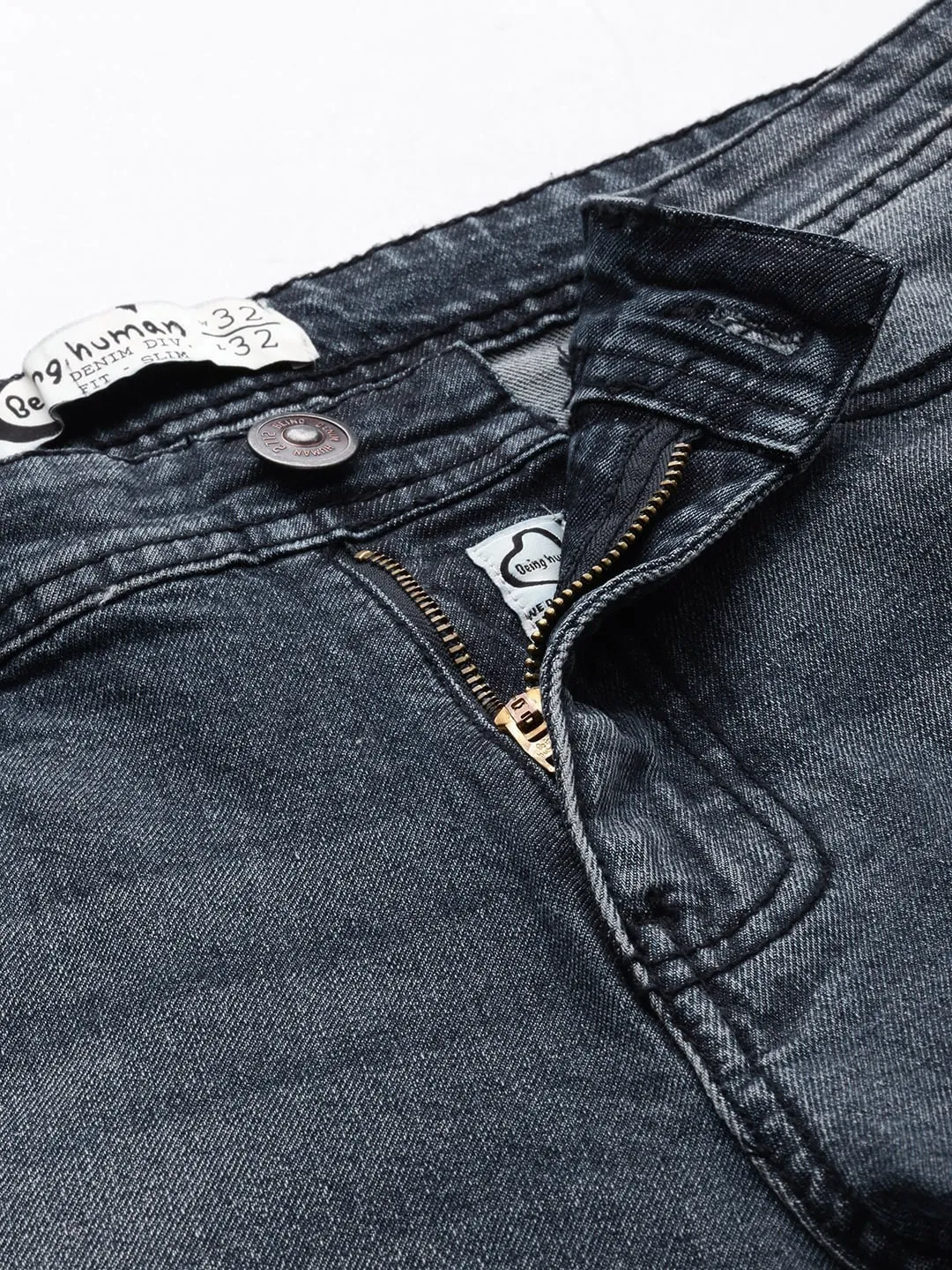 Blue Slim Straight Fit Men's Denims by Being Human Clothing - Image 2