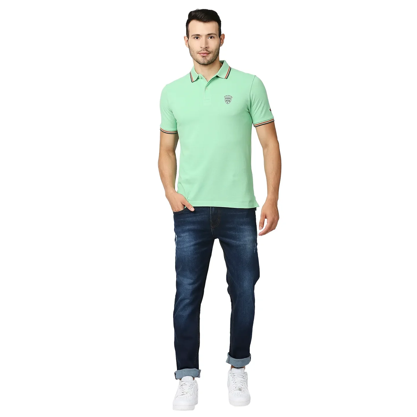 Blue Slim Straight Fit Men's Denims by Being Human Clothing - Image 5