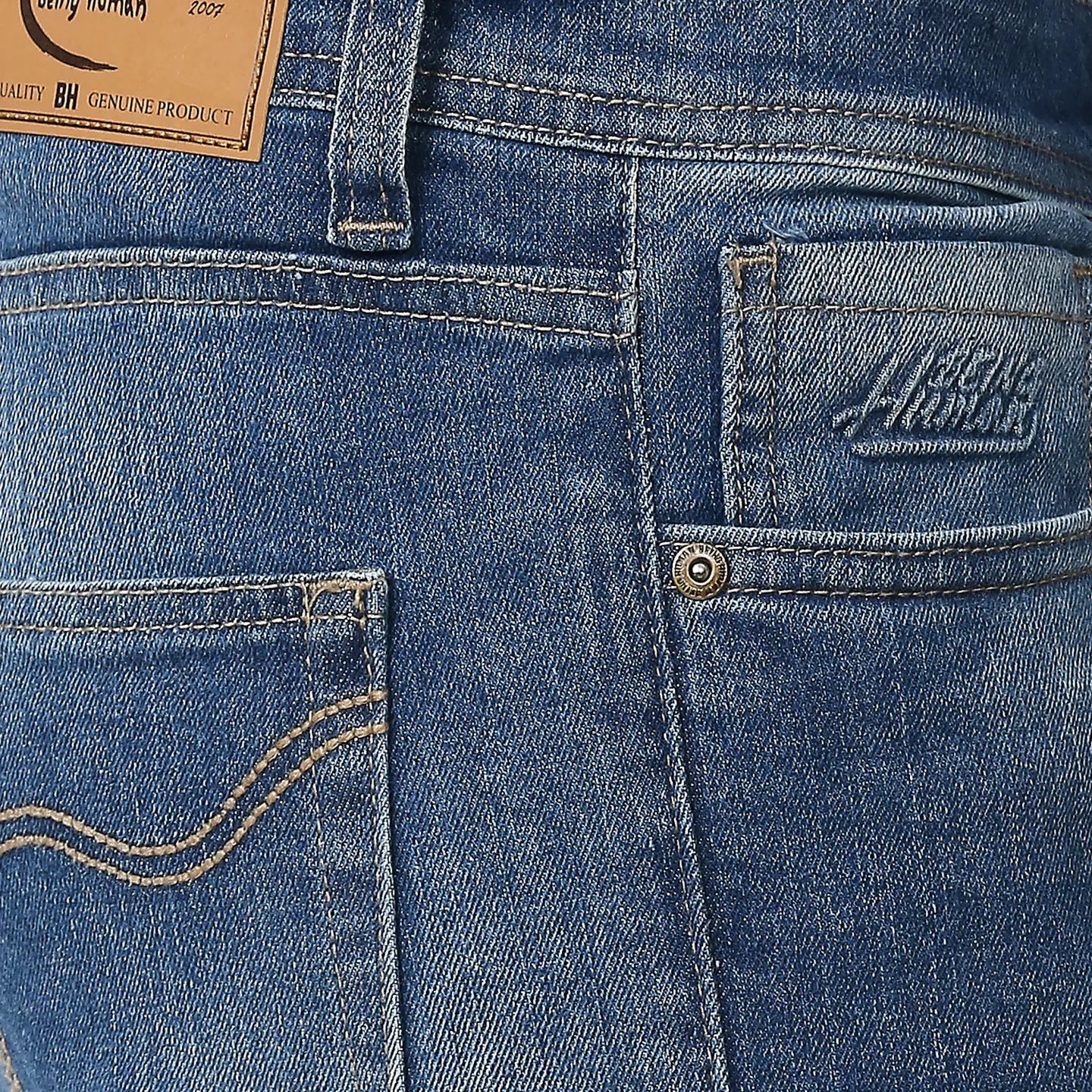 Blue Slim Straight Fit Men's Denims by Being Human Clothing - Image 5