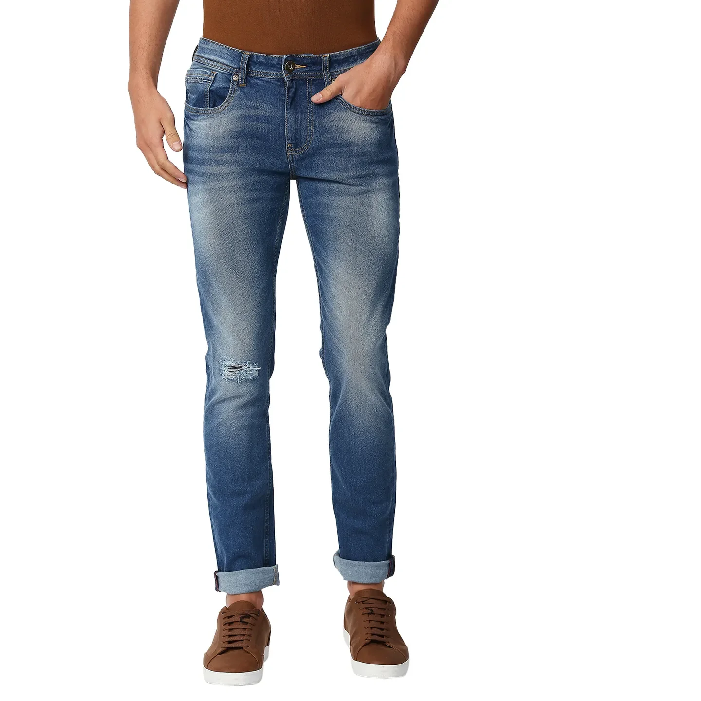 Blue Slim Straight Fit Men's Denims by Being Human Clothing