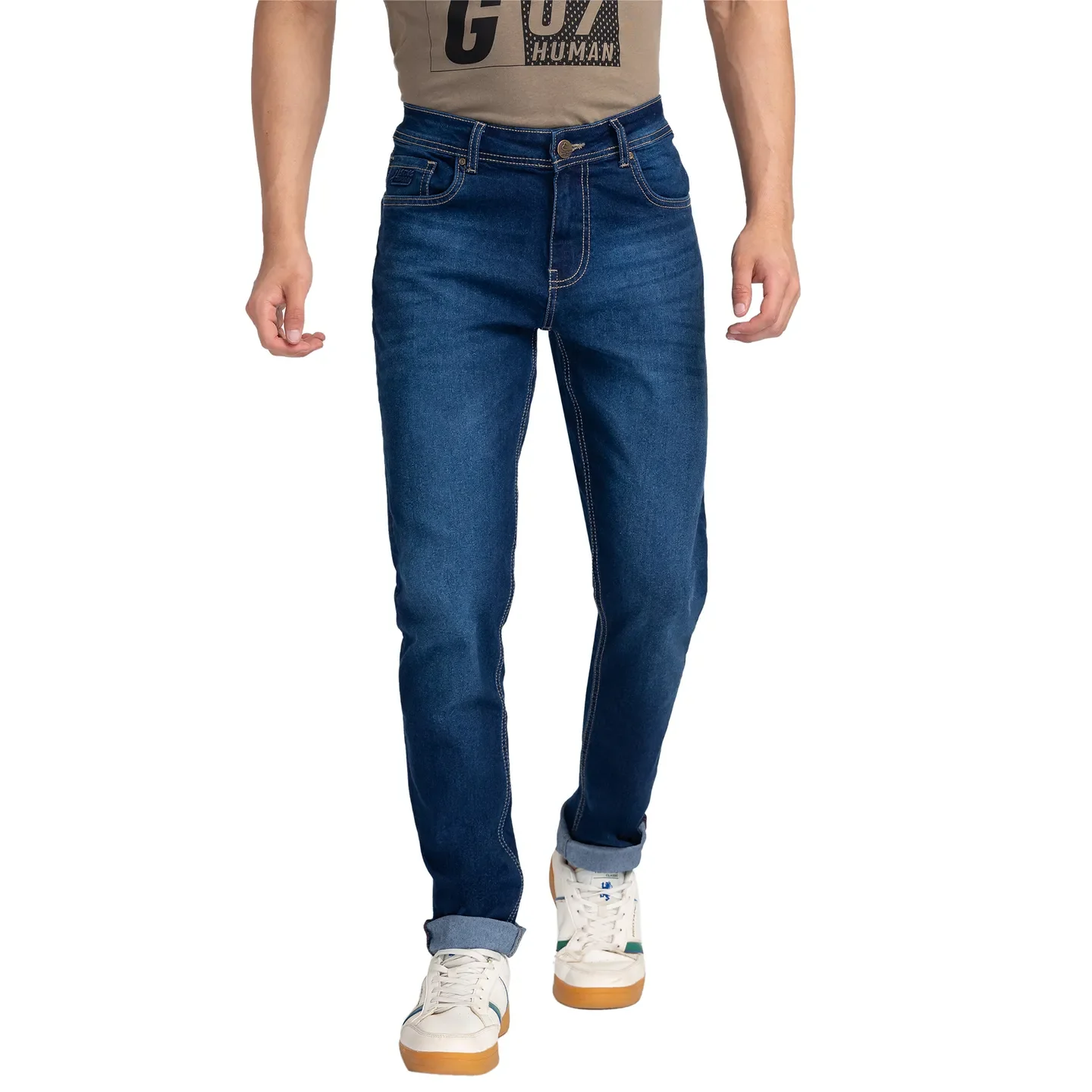 Blue Slim Straight Fit Men's Denims by Being Human Clothing
