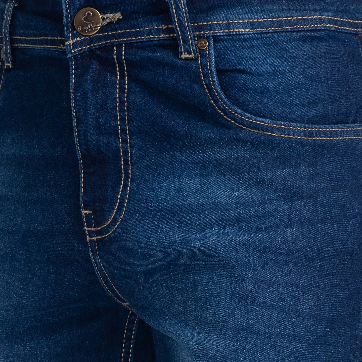 Blue Slim Straight Fit Men's Denims by Being Human Clothing - Image 5
