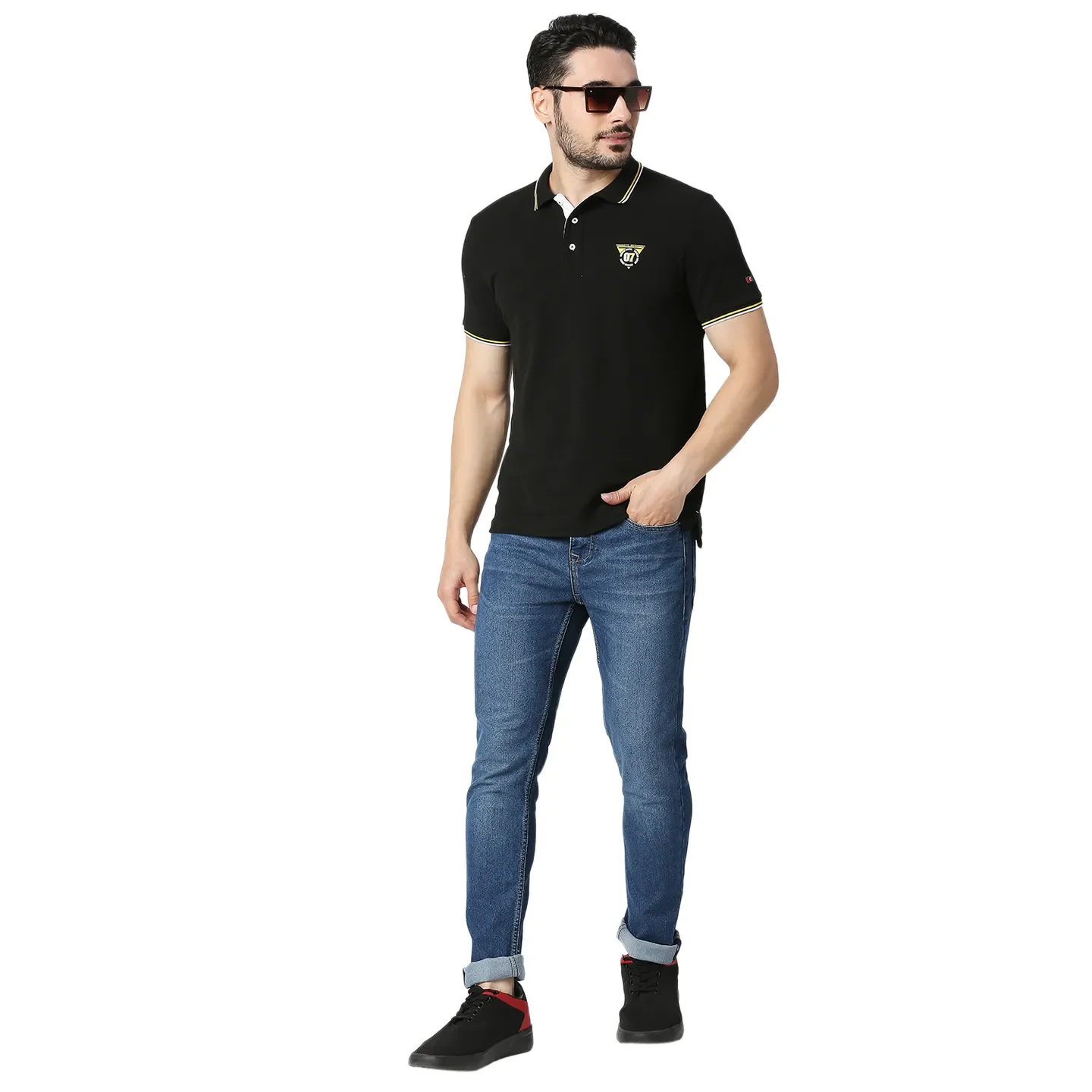 Blue Slim Straight Fit Men's Denims by Being Human Clothing - Image 5