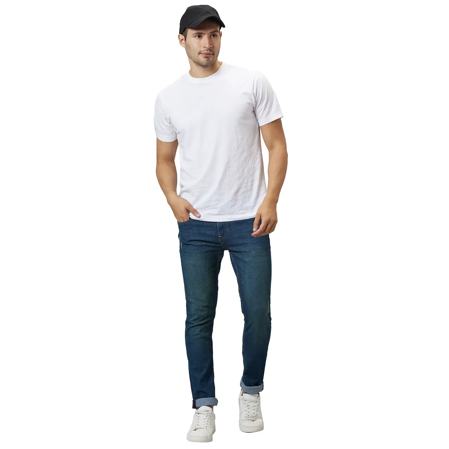Blue Slim Straight Fit Men's Denims by Being Human Clothing - Image 2