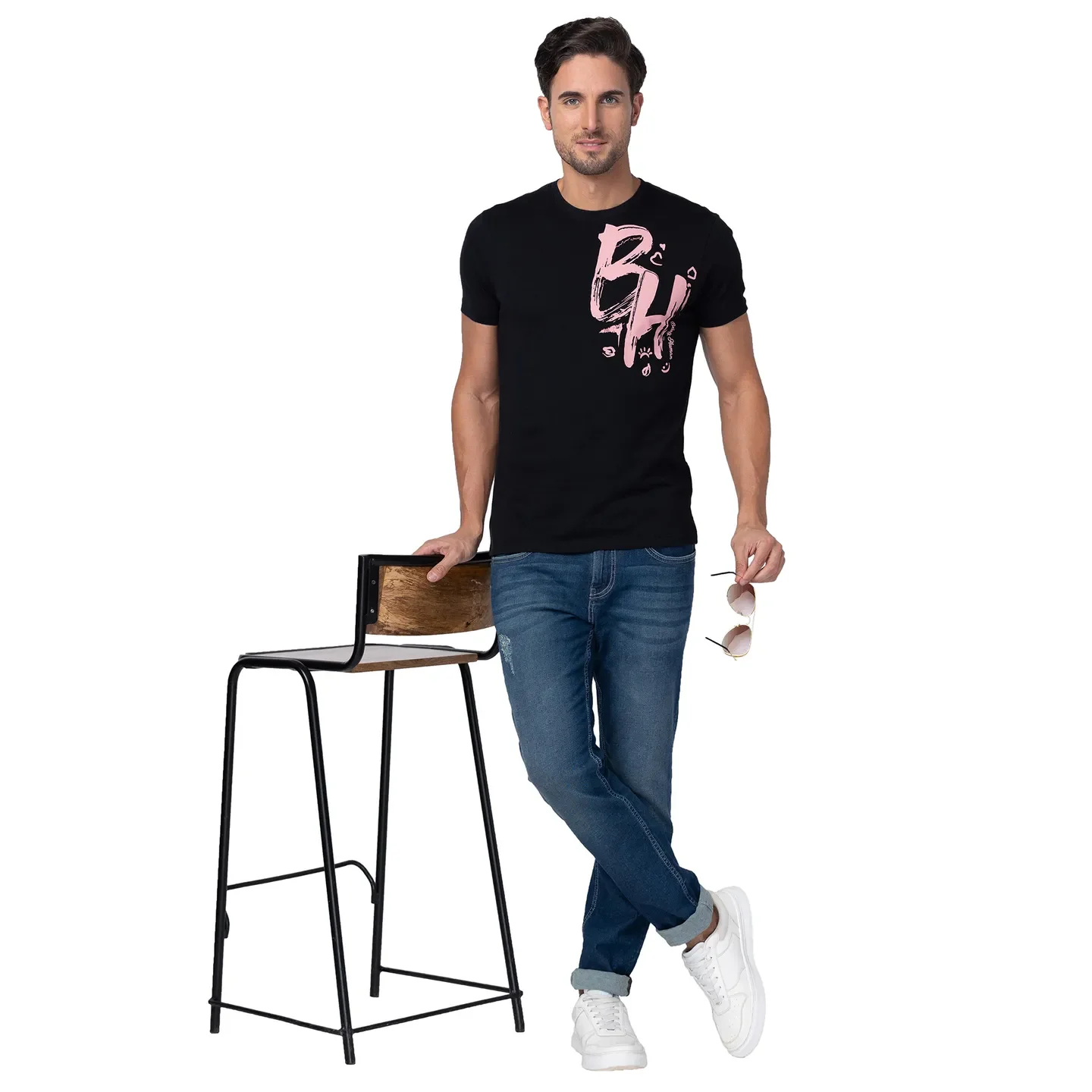 Blue Slim Straight Fit Men's Denims by Being Human Clothing - Image 6