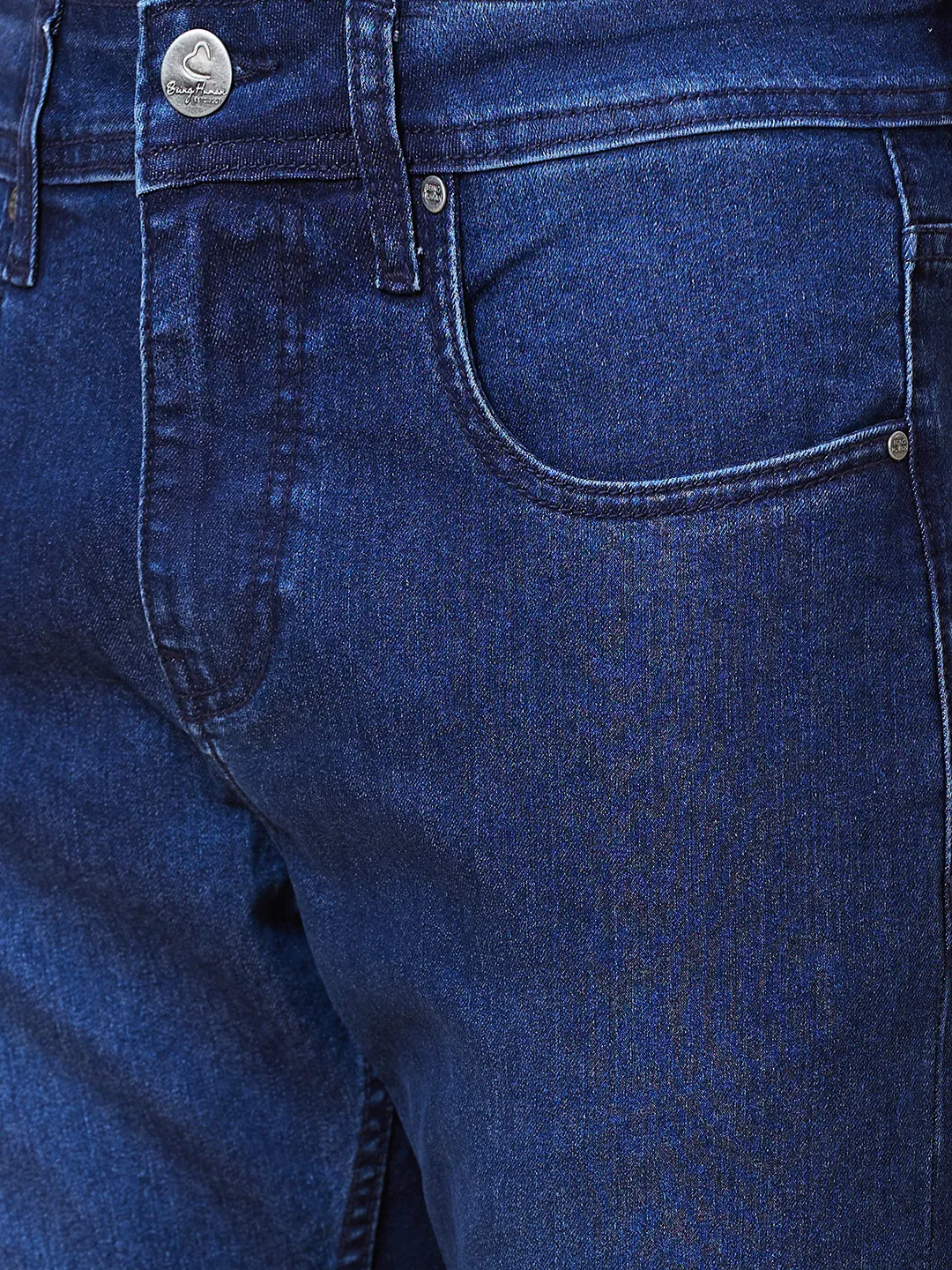 Blue Slim Straight Fit Men's Denims by Being Human Clothing - Image 5
