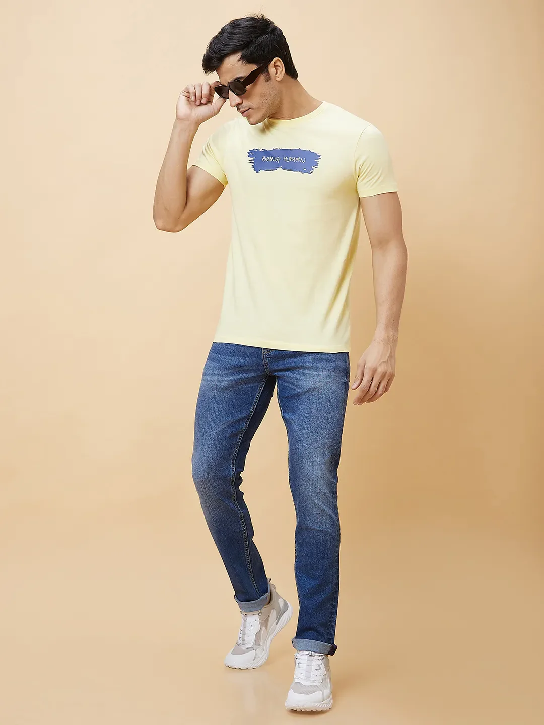 Blue Slim Straight Fit Men's Denims by Being Human Clothing - Image 6
