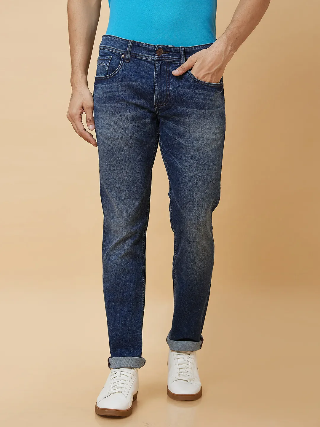 Blue Slim Straight Fit Men's Denims by Being Human Clothing