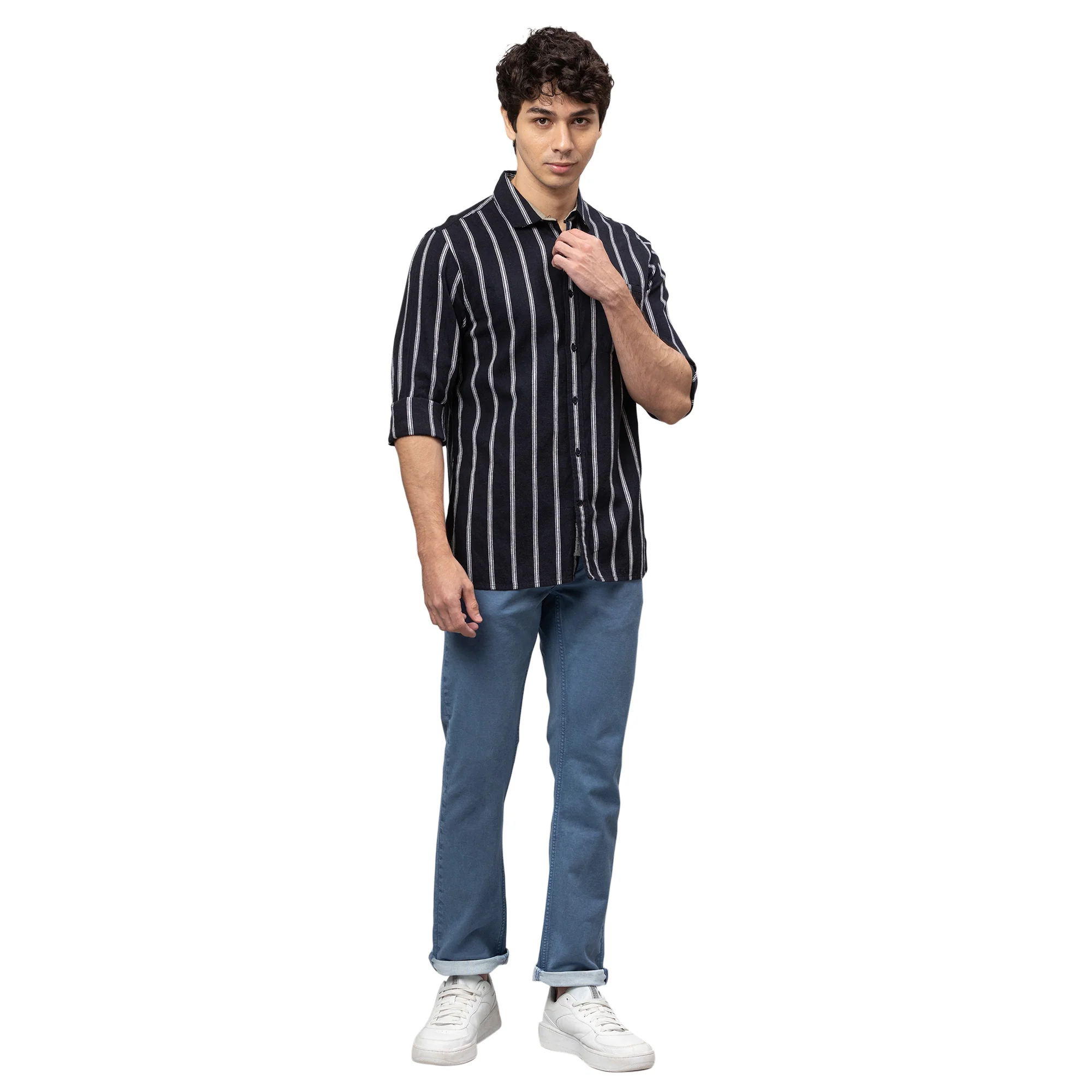 Blue Slim Straight Fit Men's Denims by Being Human Clothing - Image 2