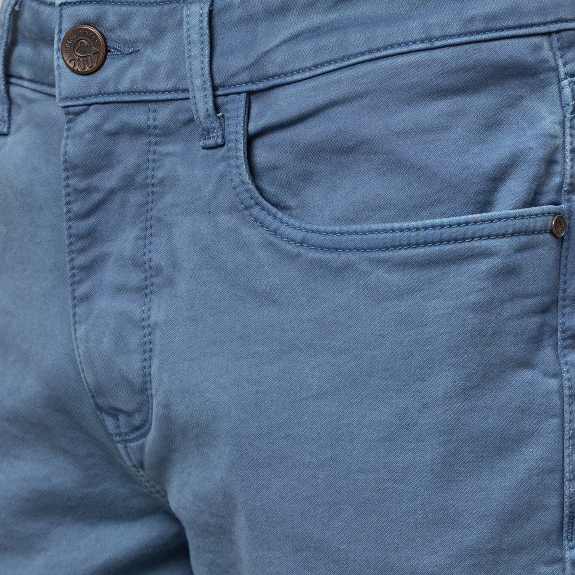 Blue Slim Straight Fit Men's Denims by Being Human Clothing - Image 4