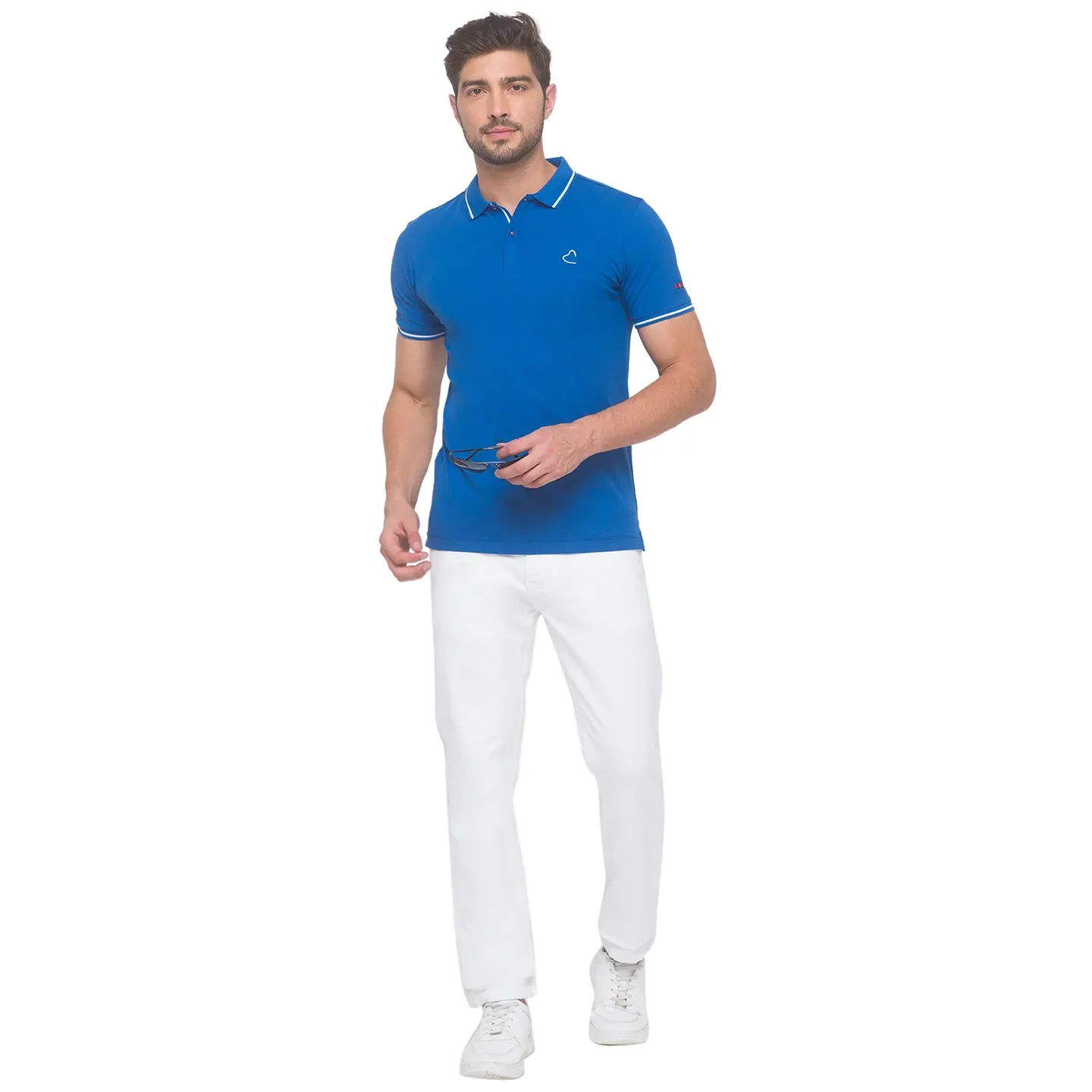 White Slim Straight Fit Men's Denims by Being Human Clothing - Image 5