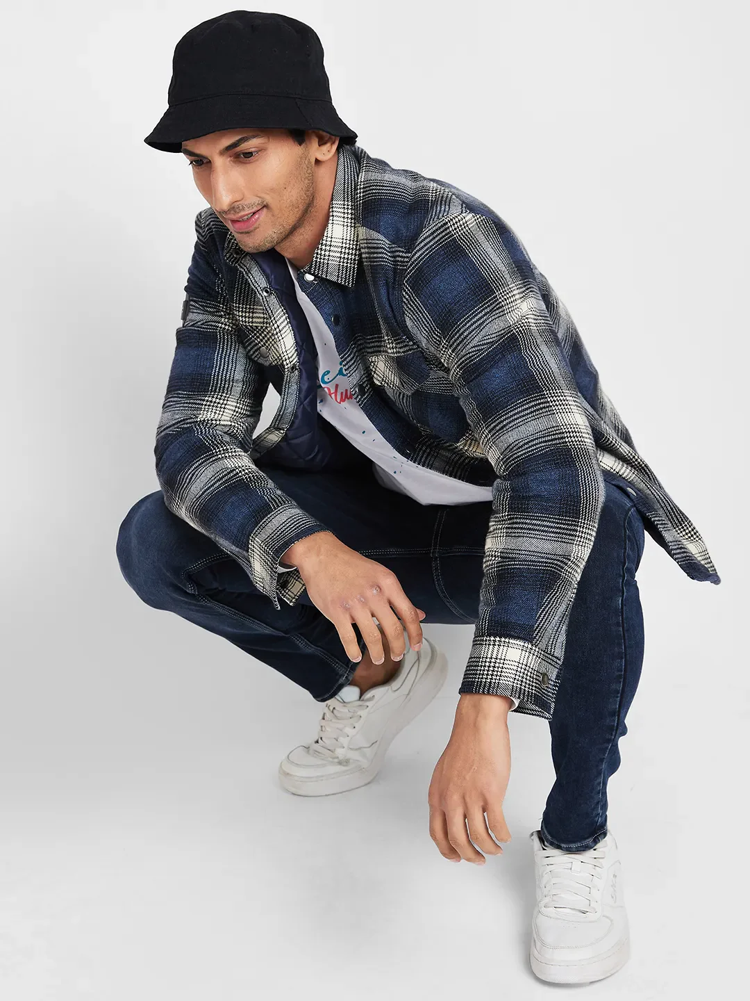 Blue Slim Straight Fit Regular Collar Long Sleeves Men's Jacket by Being Human Clothing - Image 6