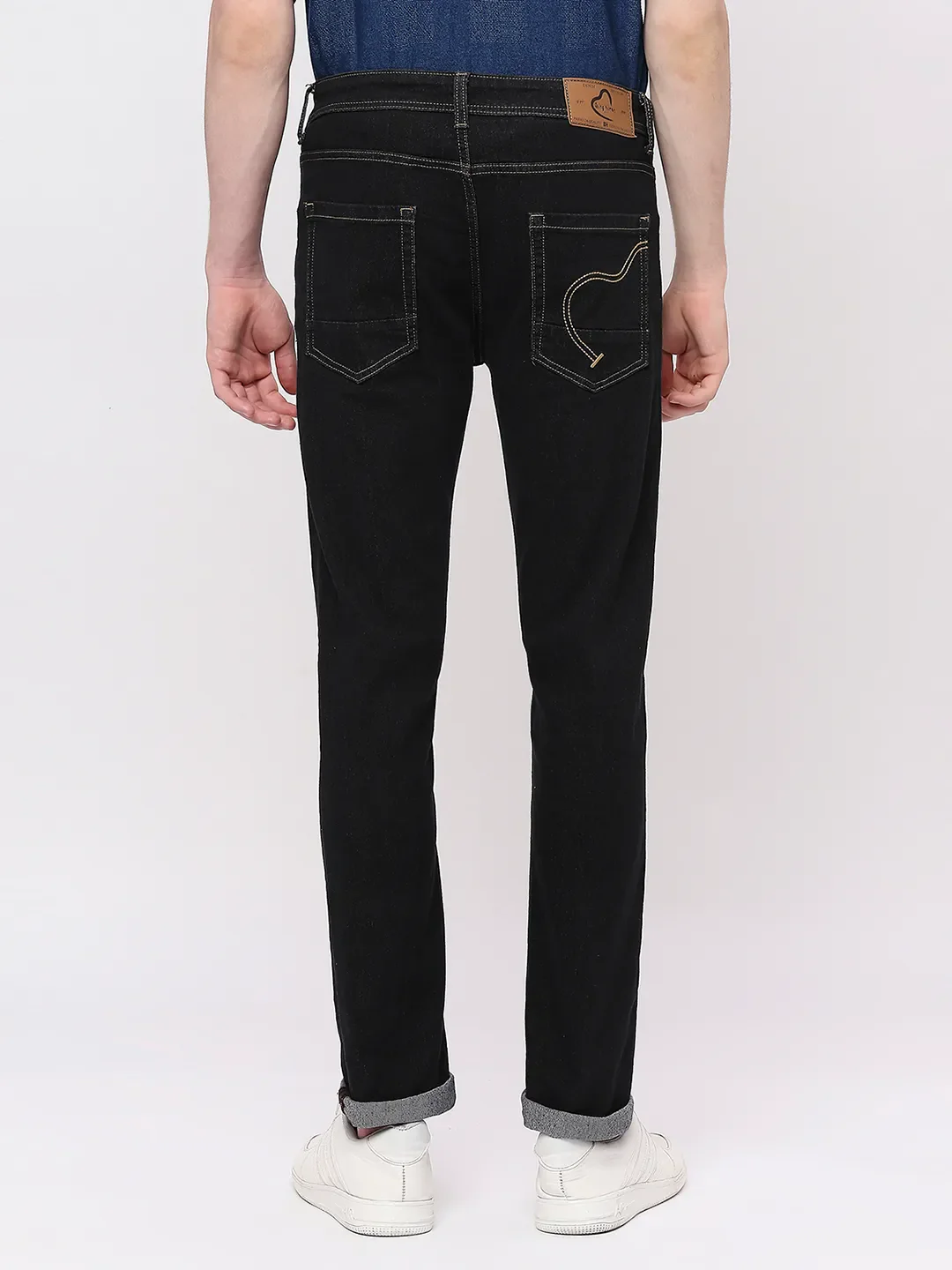 Blue Slim Straight Fit Men's Denims by Being Human Clothing - Image 4