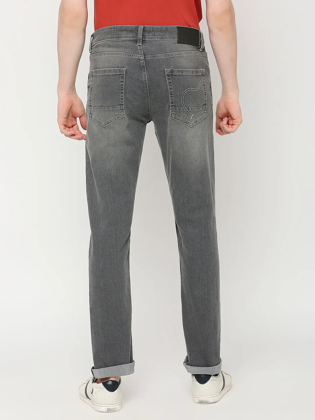 Grey Slim Straight Fit Men's Denims by Being Human Clothing - Image 4