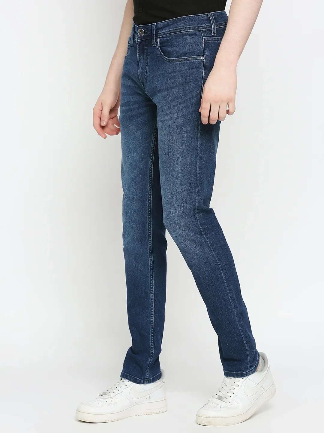 Blue Slim Straight Fit Men's Denims by Being Human Clothing - Image 2