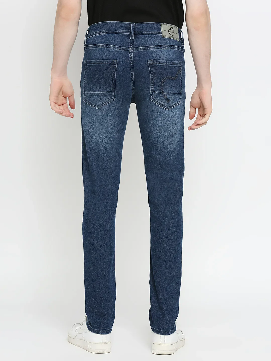 Blue Slim Straight Fit Men's Denims by Being Human Clothing - Image 4