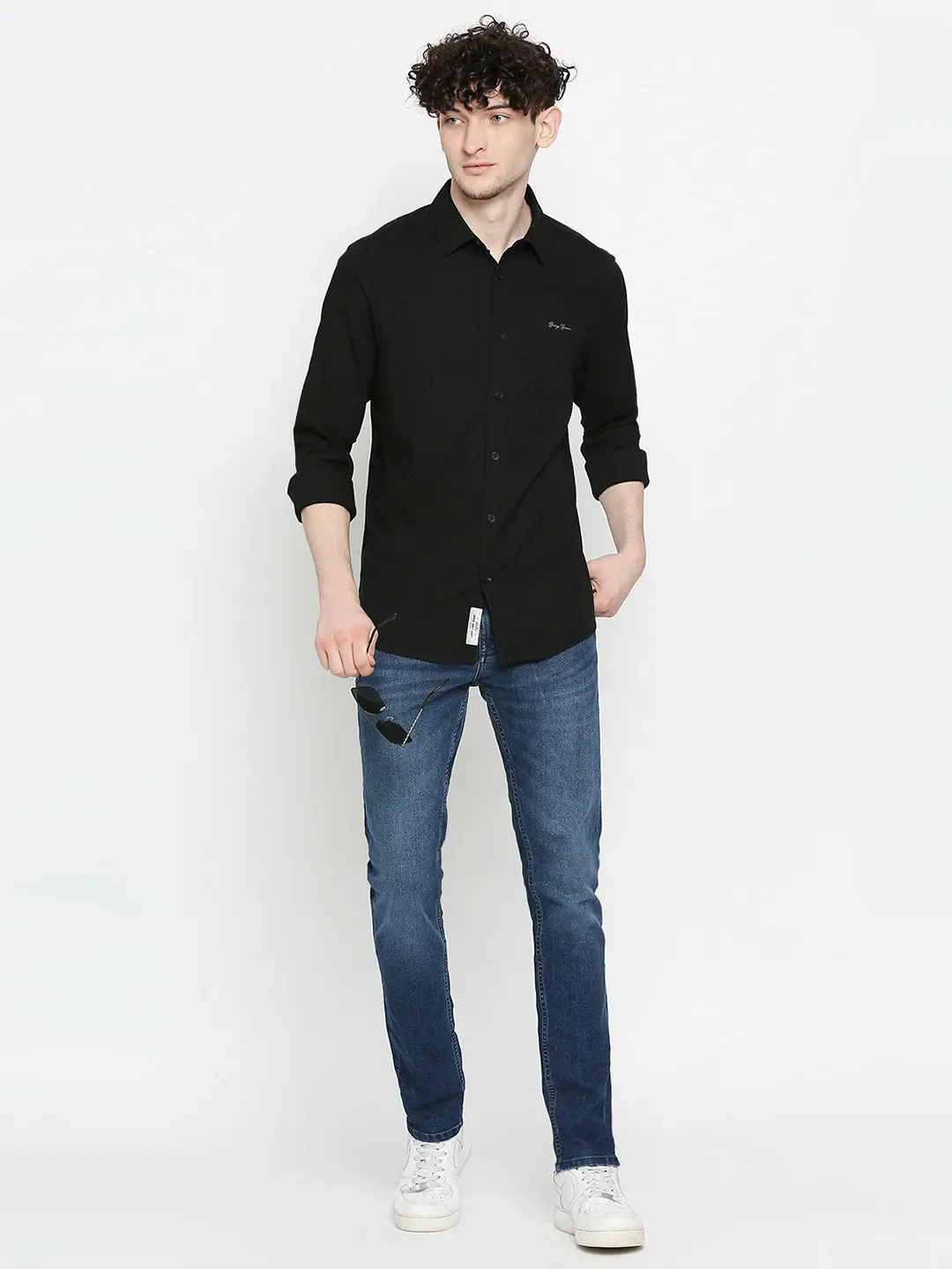 Blue Slim Straight Fit Men's Denims by Being Human Clothing - Image 6
