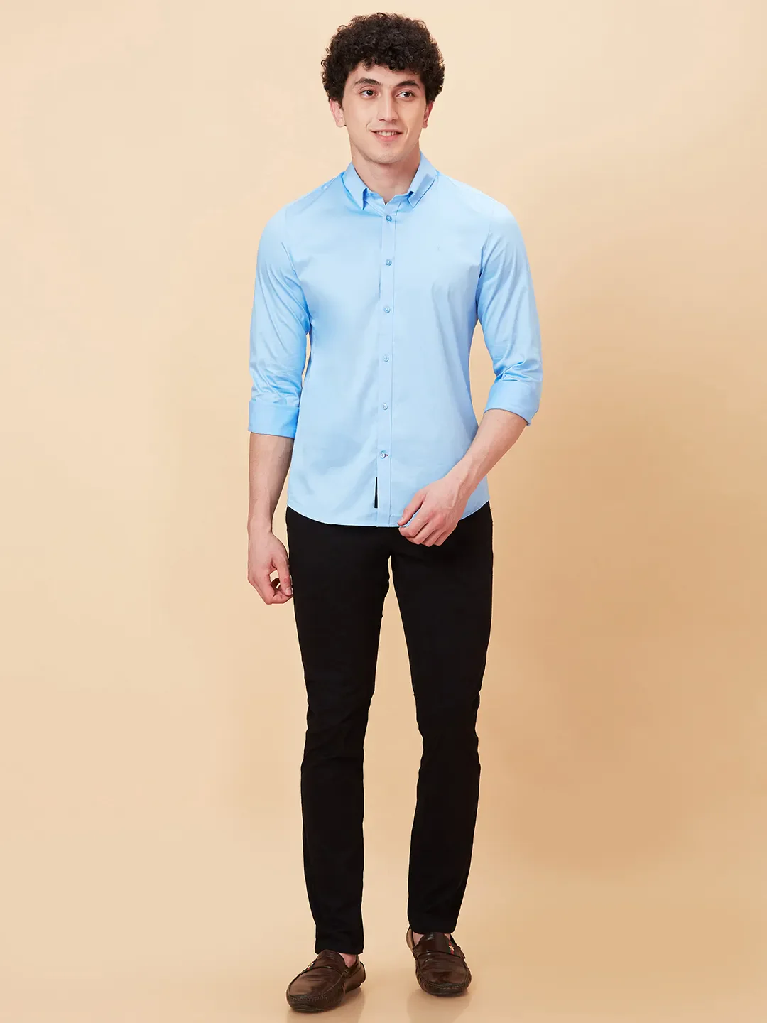 Black Slim Fit Chinos For Men By Being Human Clothing - Image 2