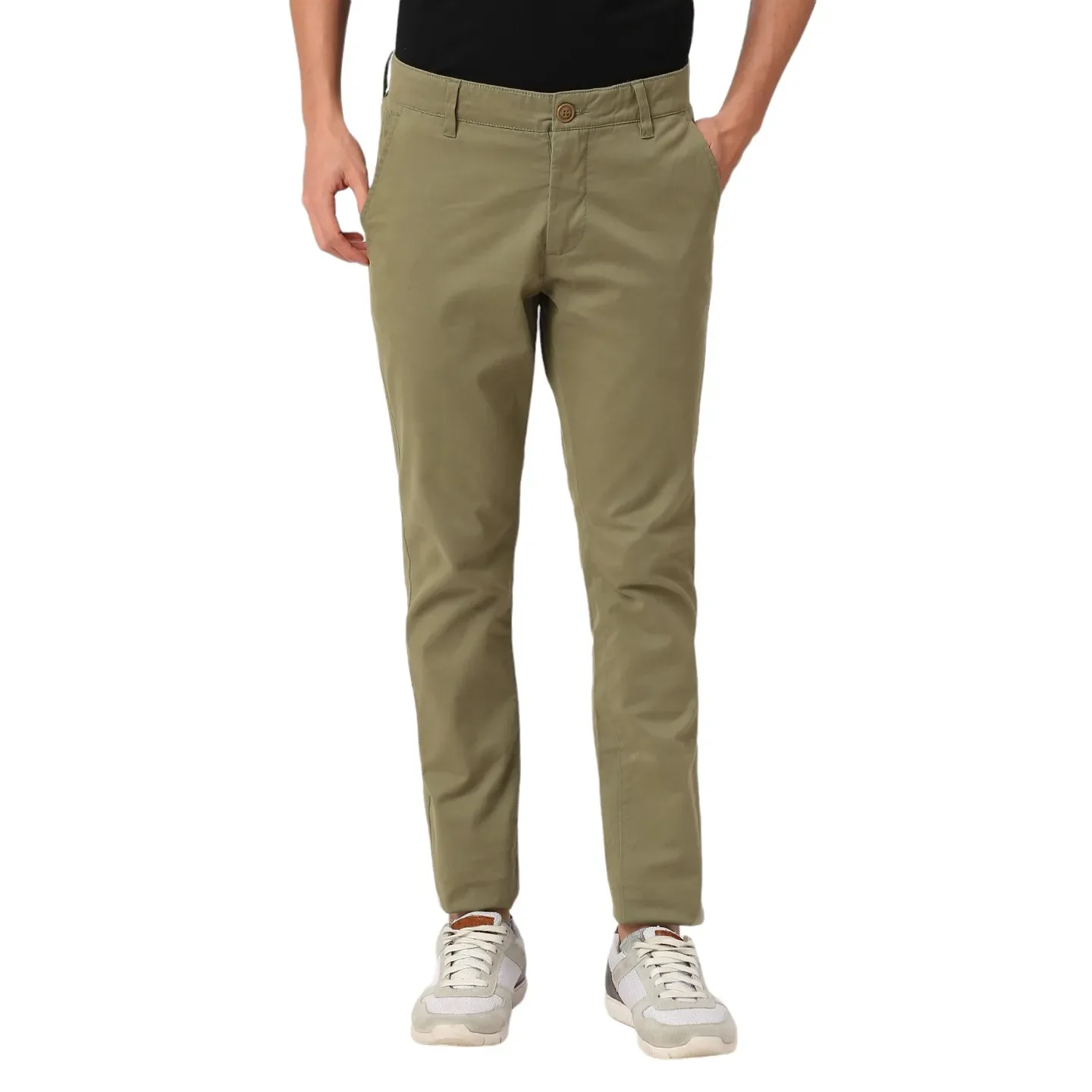 Olive Slim Fit Chinos For Men By Being Human Clothing