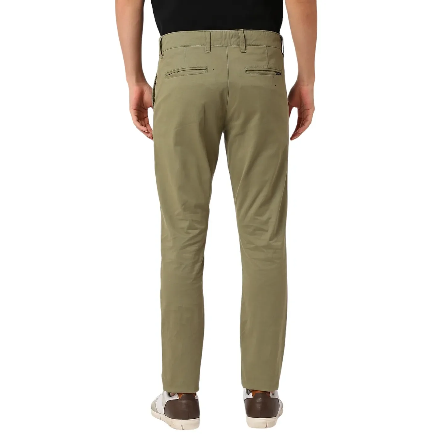 Olive Slim Fit Chinos For Men By Being Human Clothing - Image 2