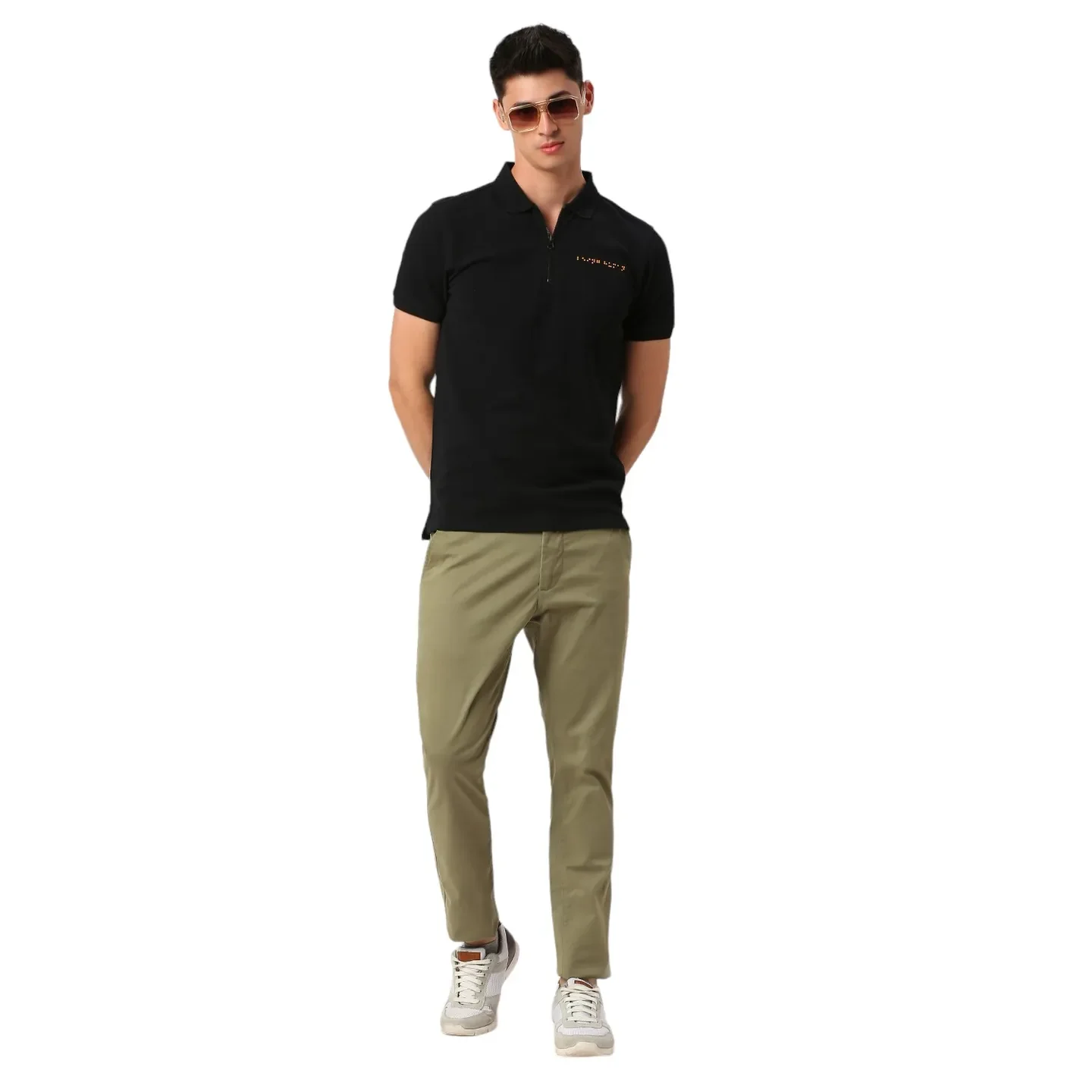Olive Slim Fit Chinos For Men By Being Human Clothing - Image 6