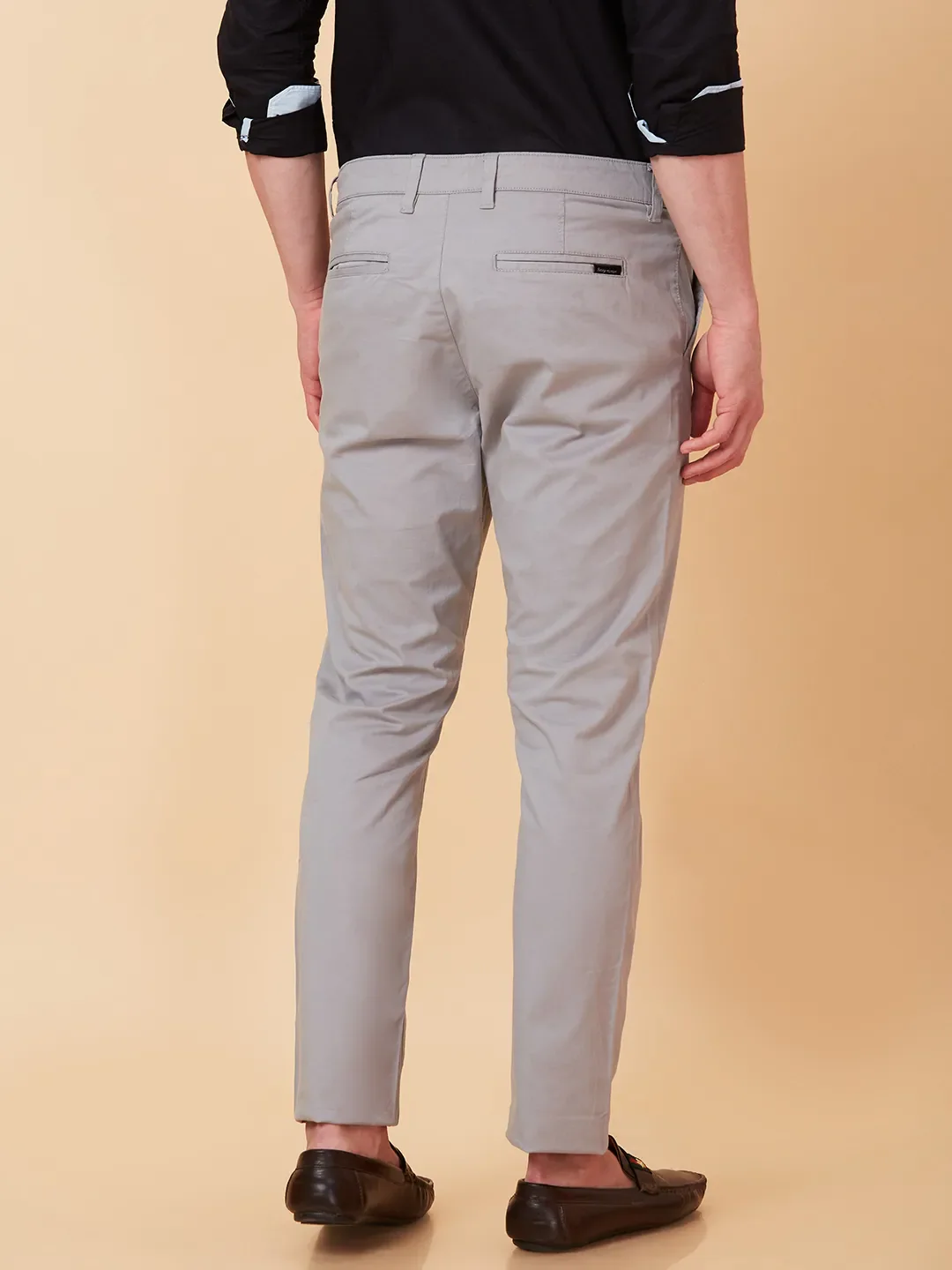 Grey Slim Fit Men's Chinos by Being Human Clothing - Image 3